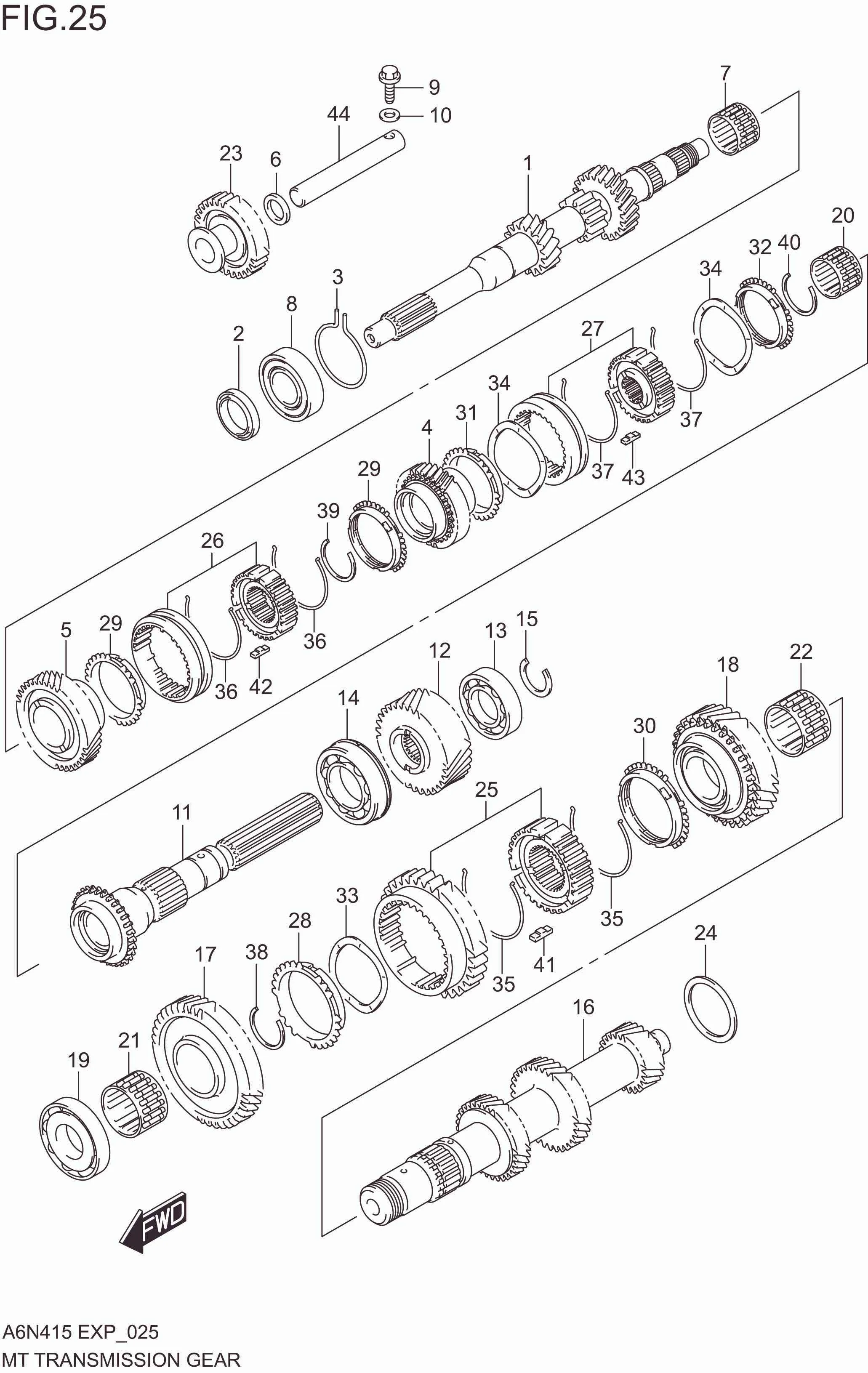 FIG. 025 MT TRANSMISSION GEAR(5MT)