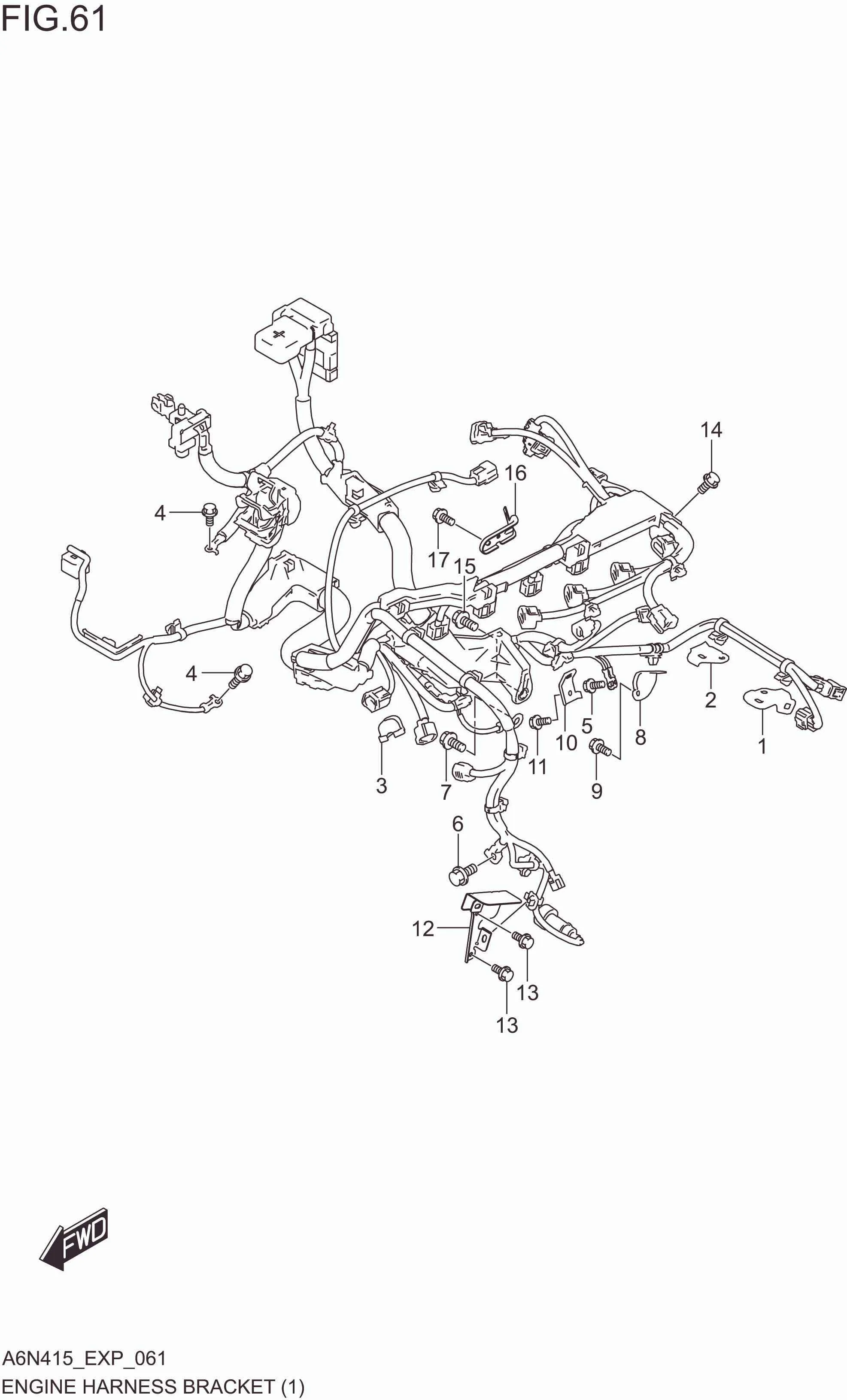 FIG. 061 ENGINE HARNESS BRACKET (5MT)