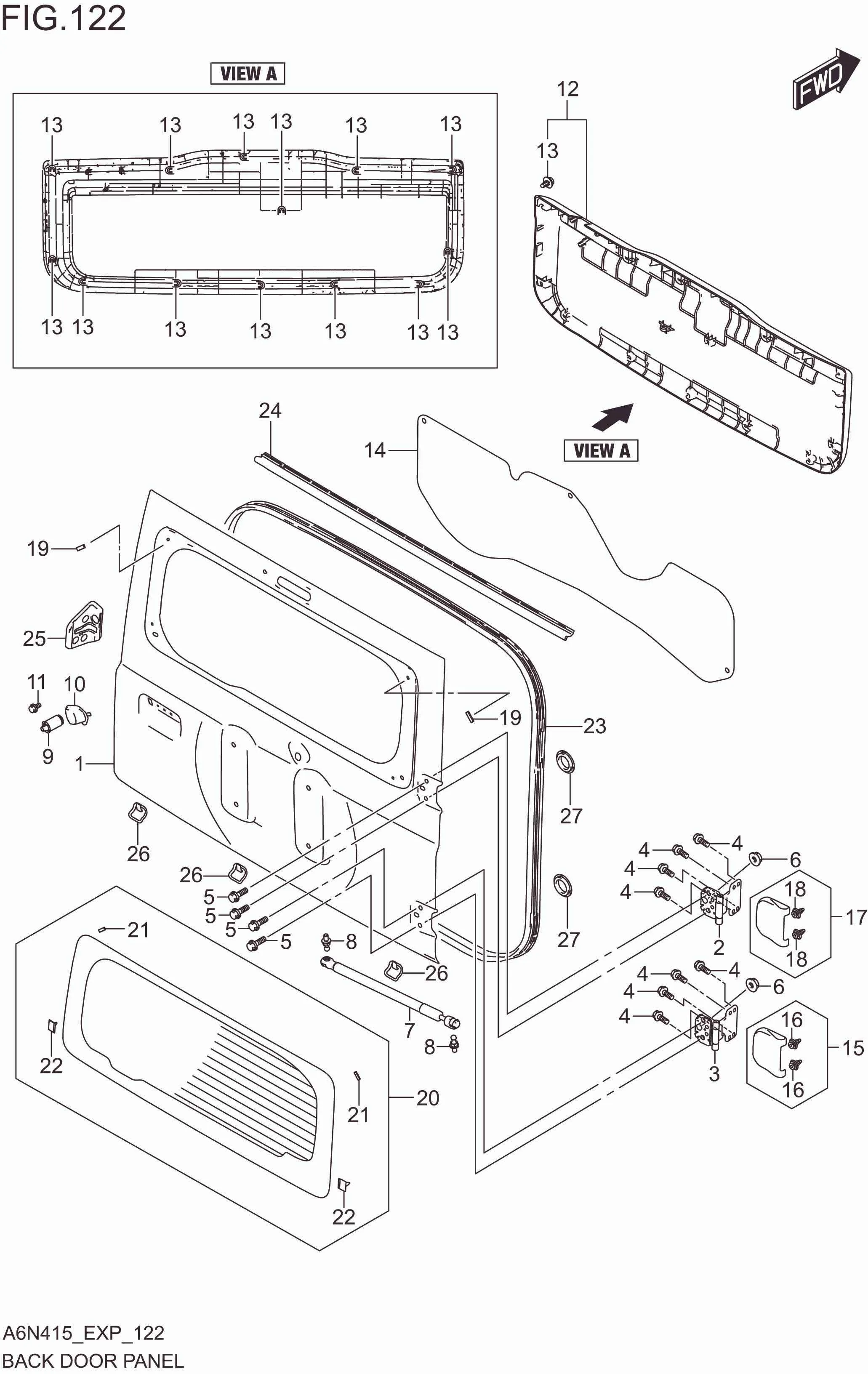 FIG. 122 BACK DOOR PANEL