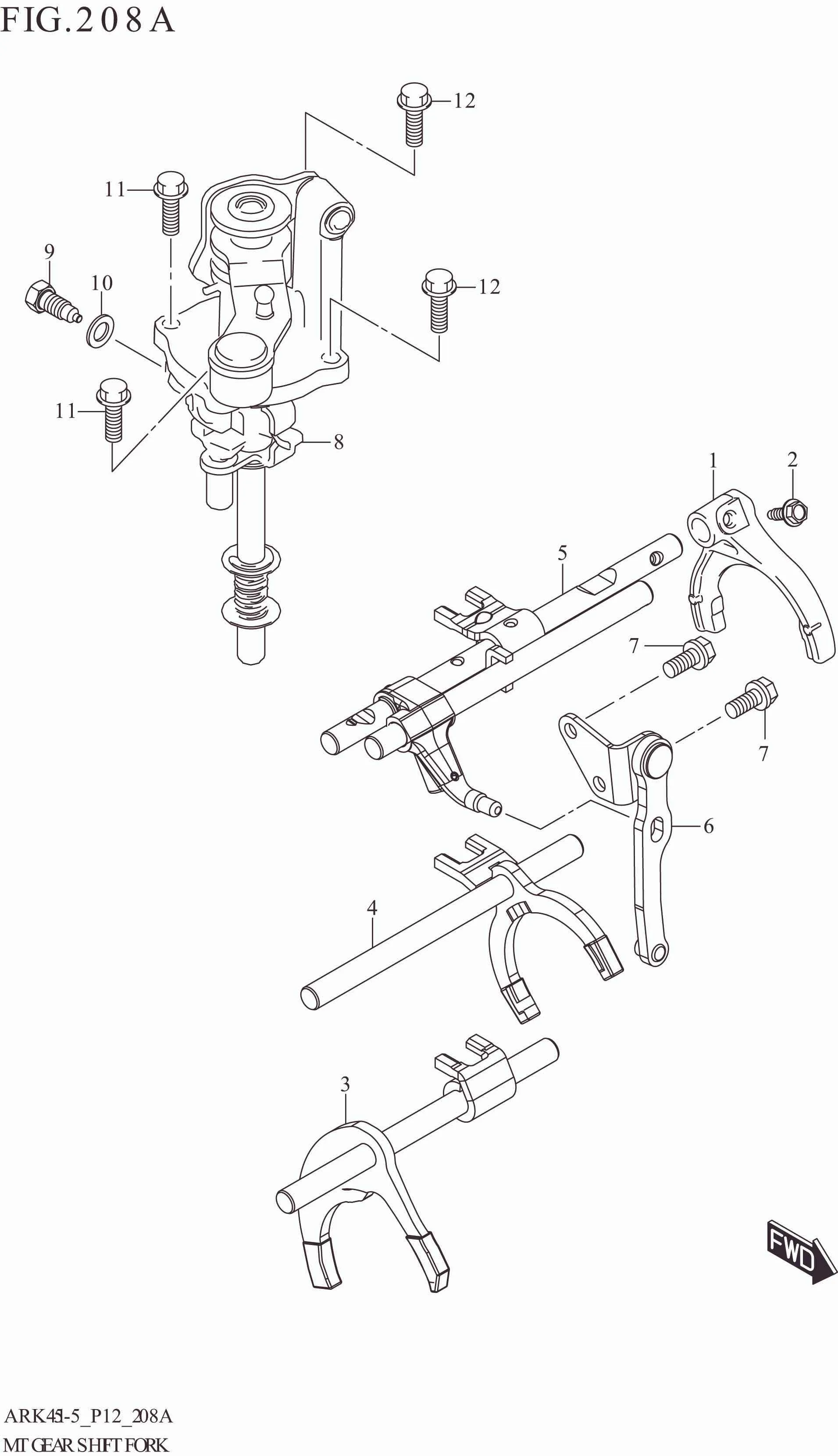 FIG. 208A MT GEAR SHIFT FORK (5MT)
