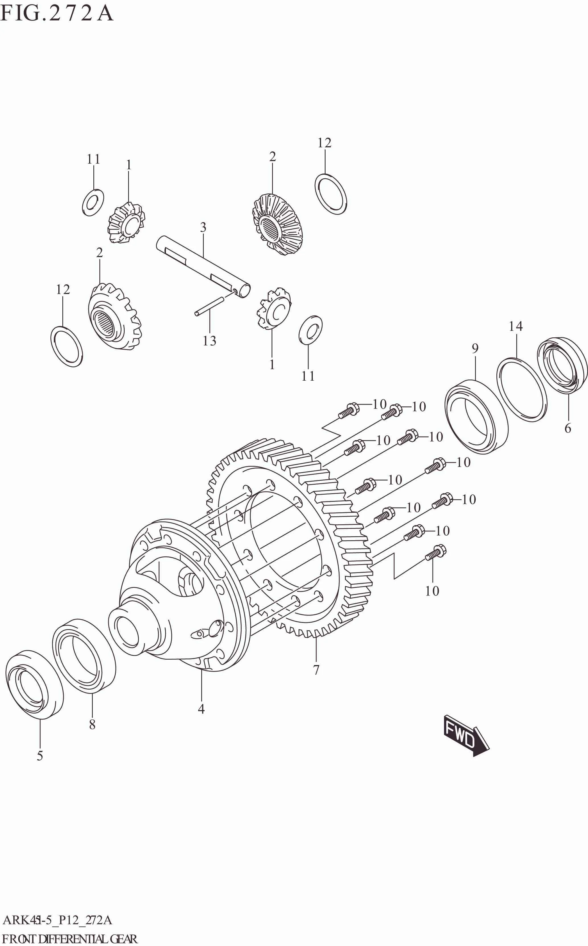 FIG. 272A FRONT DIFFERENTIAL GEAR (5MT)