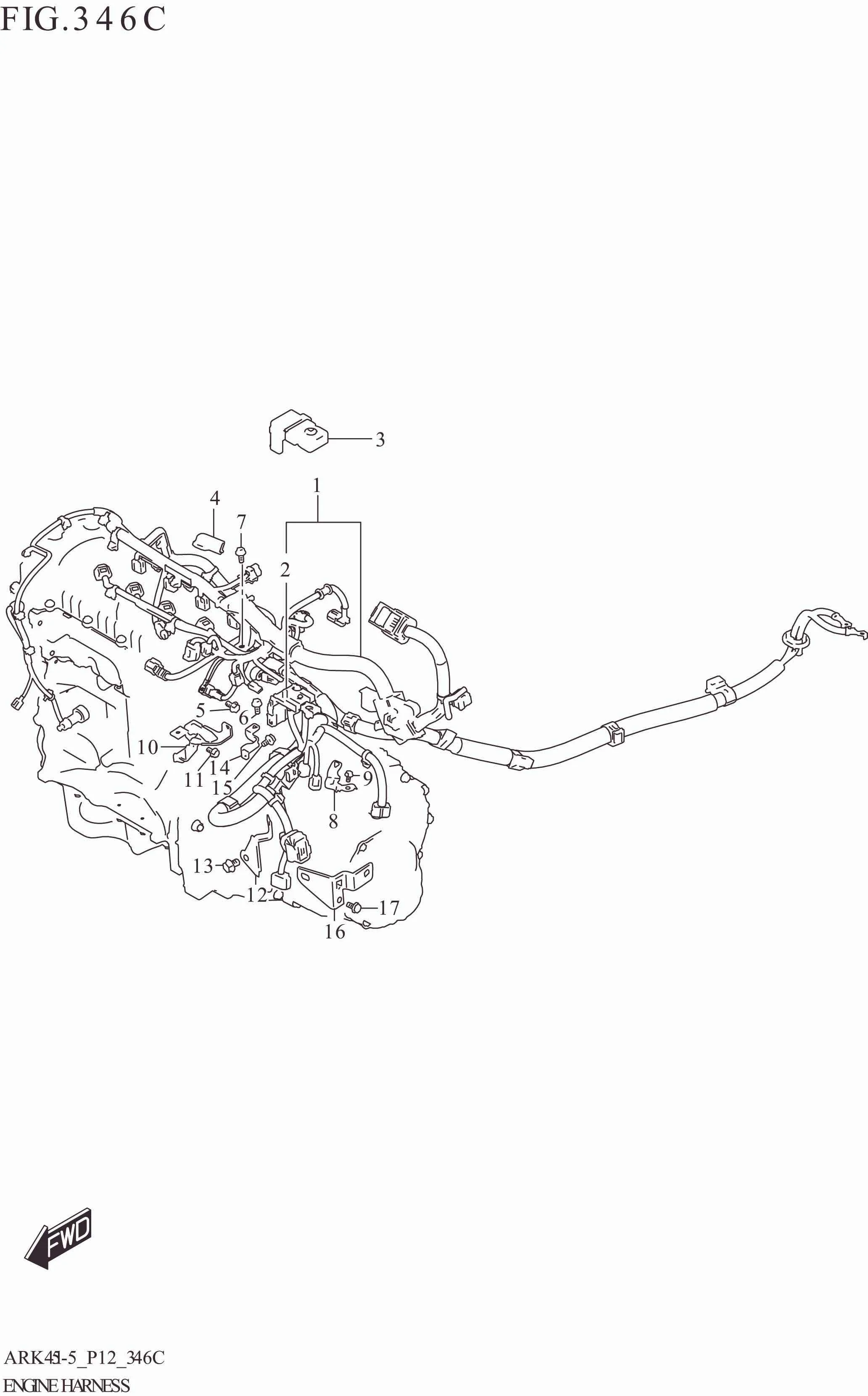 FIG. 346C ENGINE HARNESS (5MT:N_EASS)