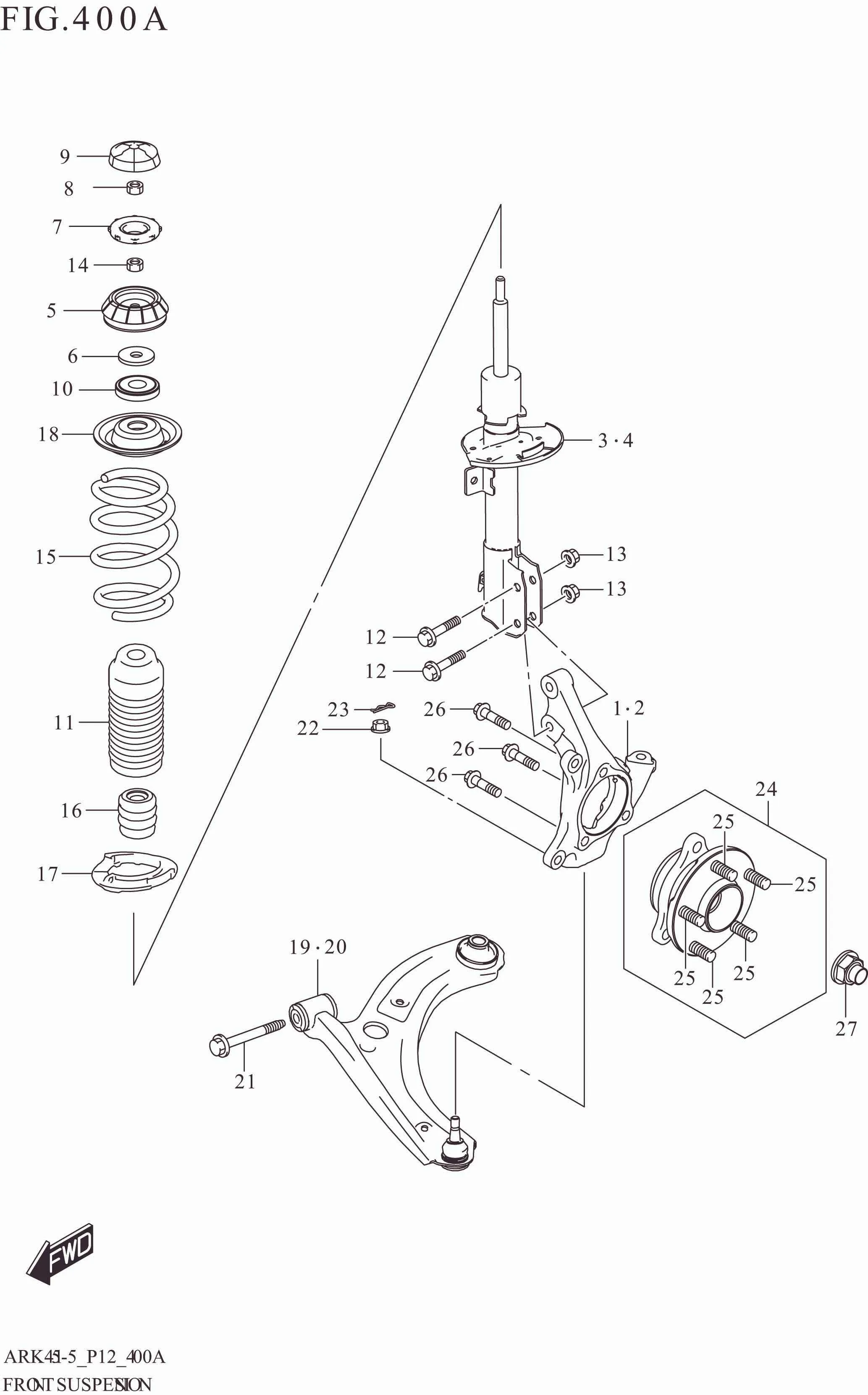 FIG. 400A FRONT SUSPENSION