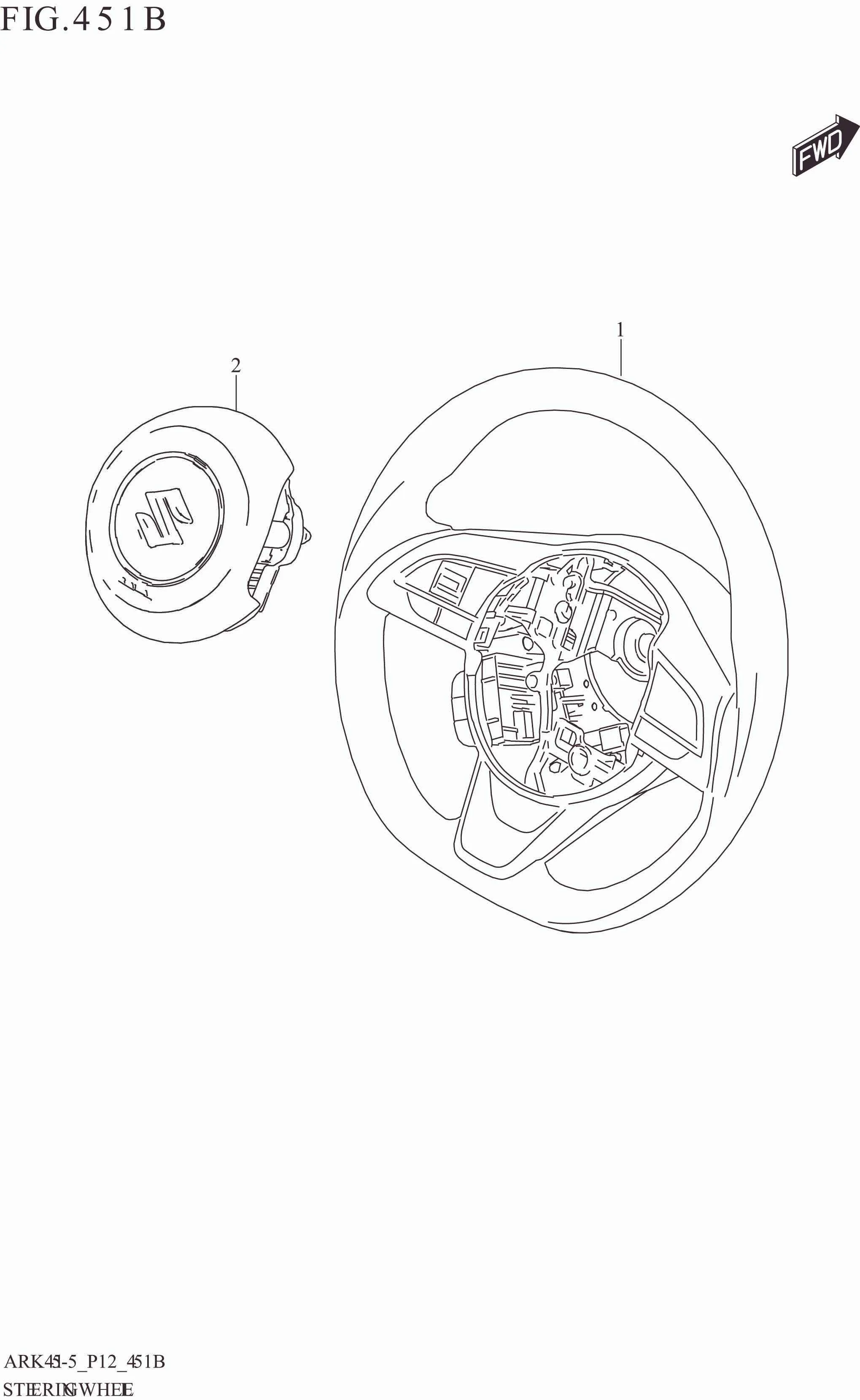 FIG. 451B STEERING WHEEL (GL)