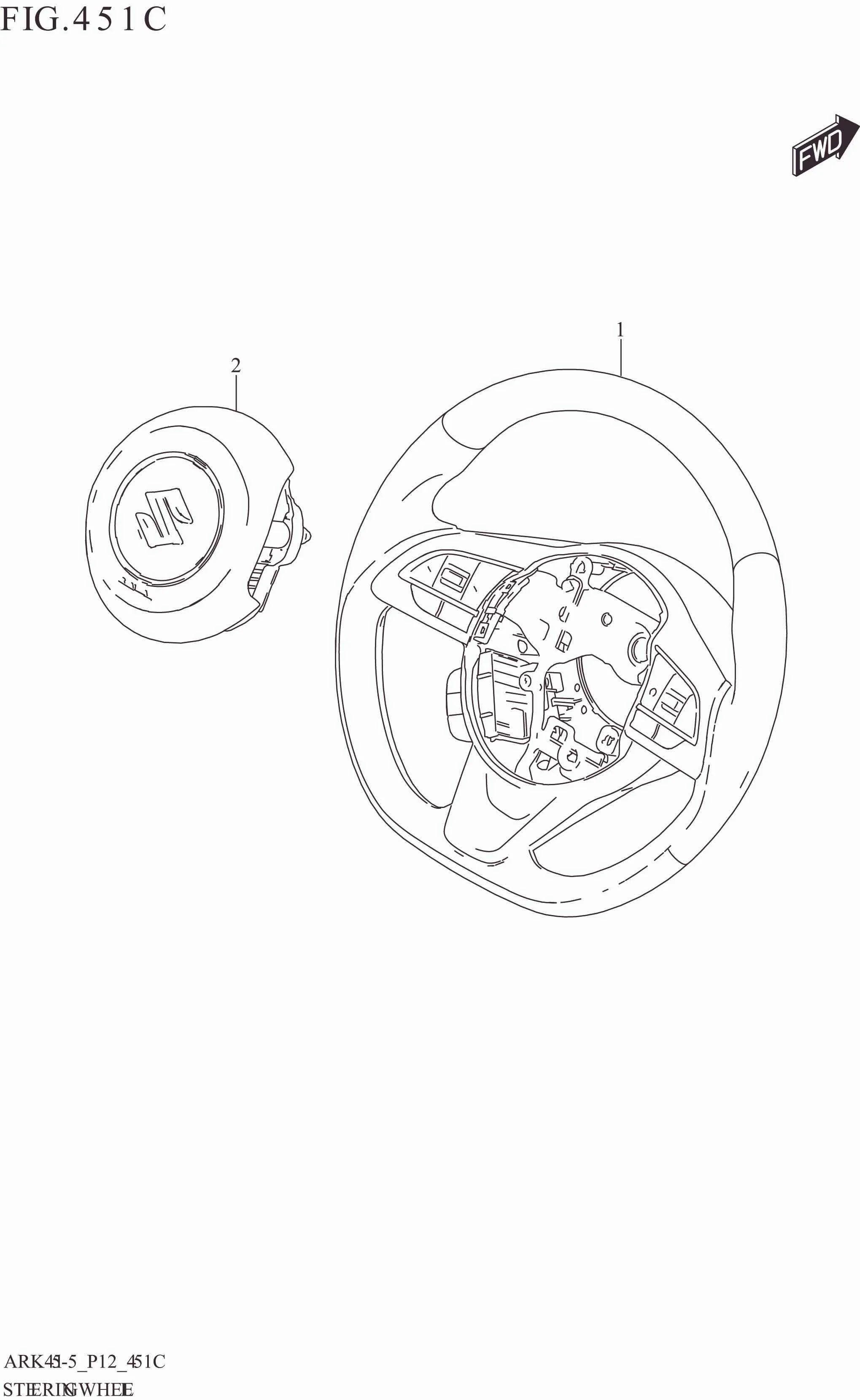 FIG. 451C STEERING WHEEL (GX,CRUISE)