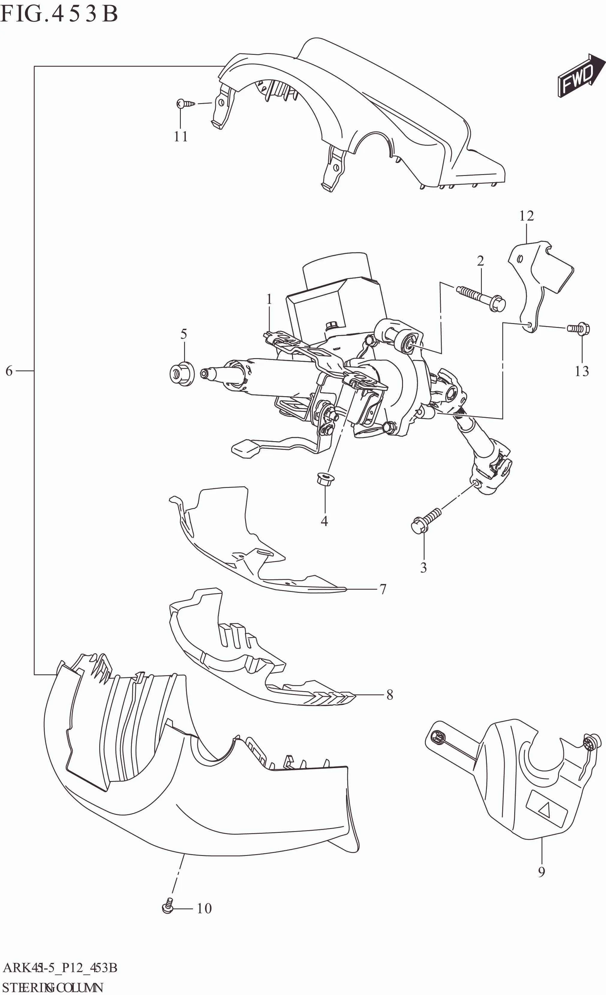 FIG. 453B STEERING COLUMN (GX,CRUISE)
