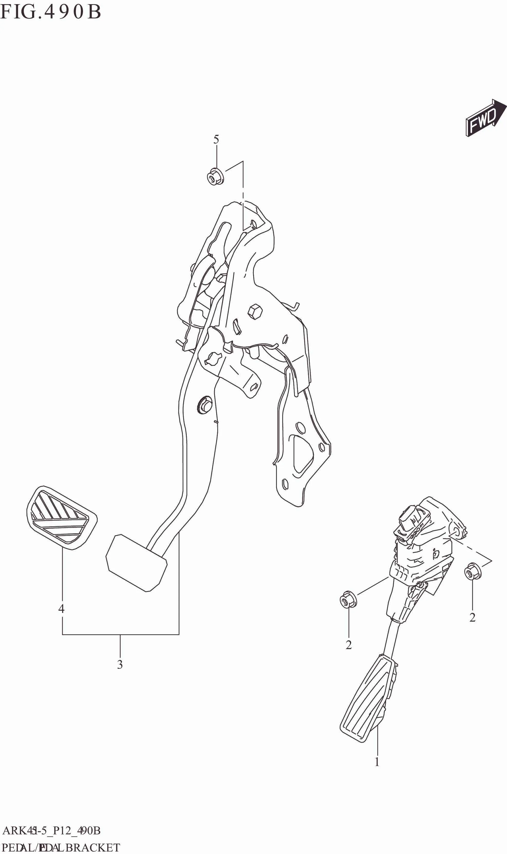 FIG. 490B PEDAL/PEDAL BRACKET (4AT)