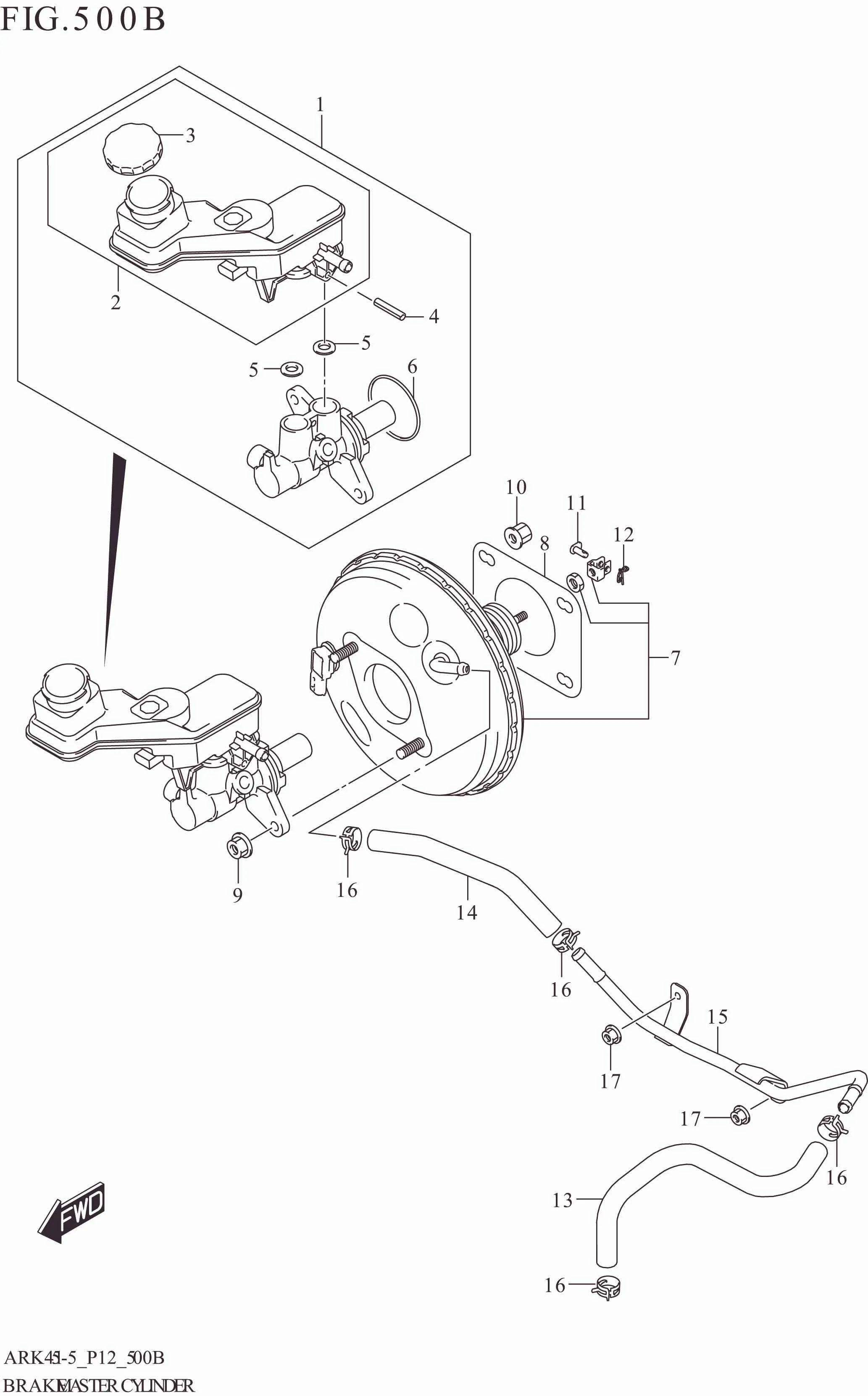 FIG. 500B BRAKE MASTER CYLINDER (5MT:W_ESP)