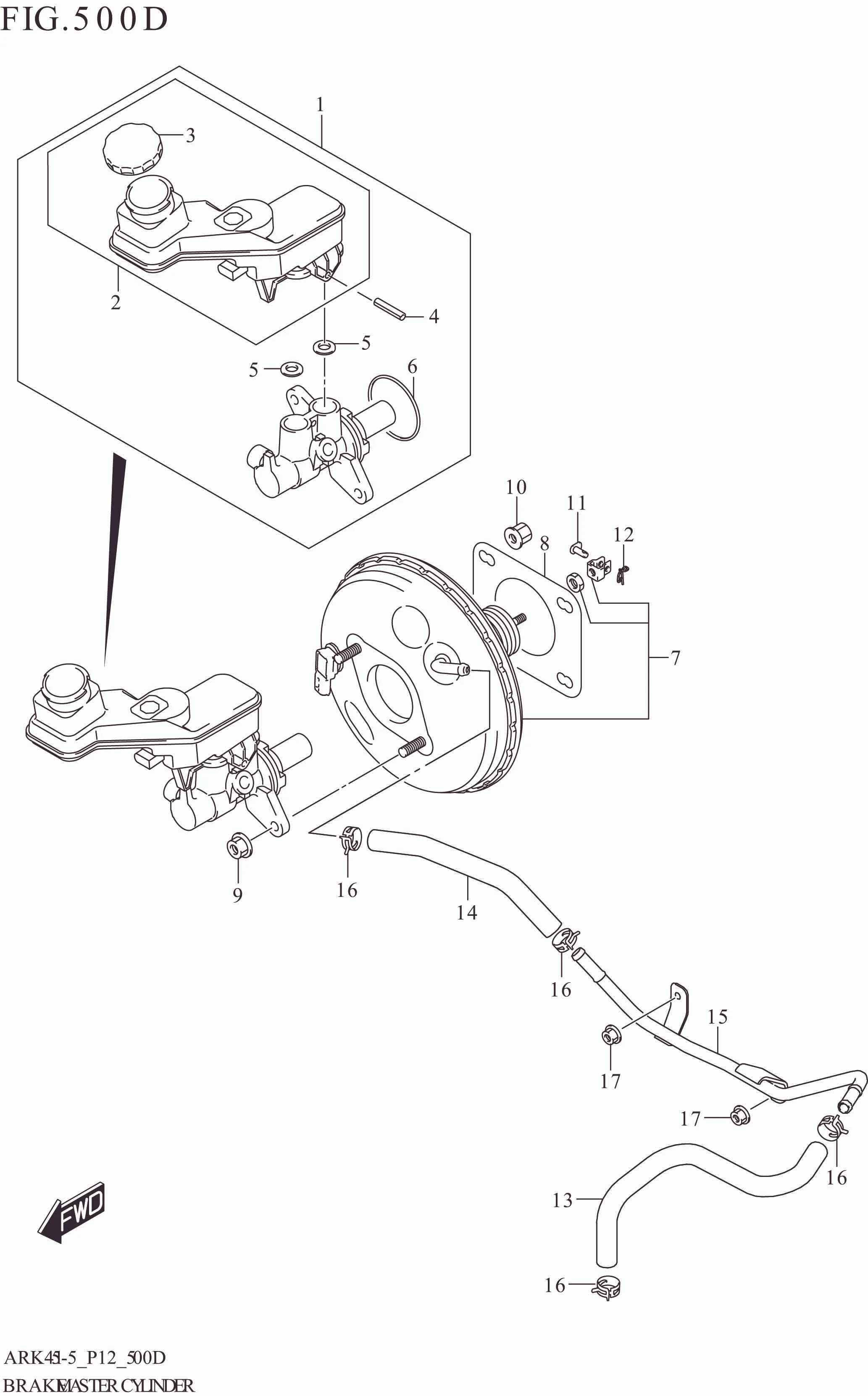 FIG. 500D BRAKE MASTER CYLINDER (4AT:W_ESP)