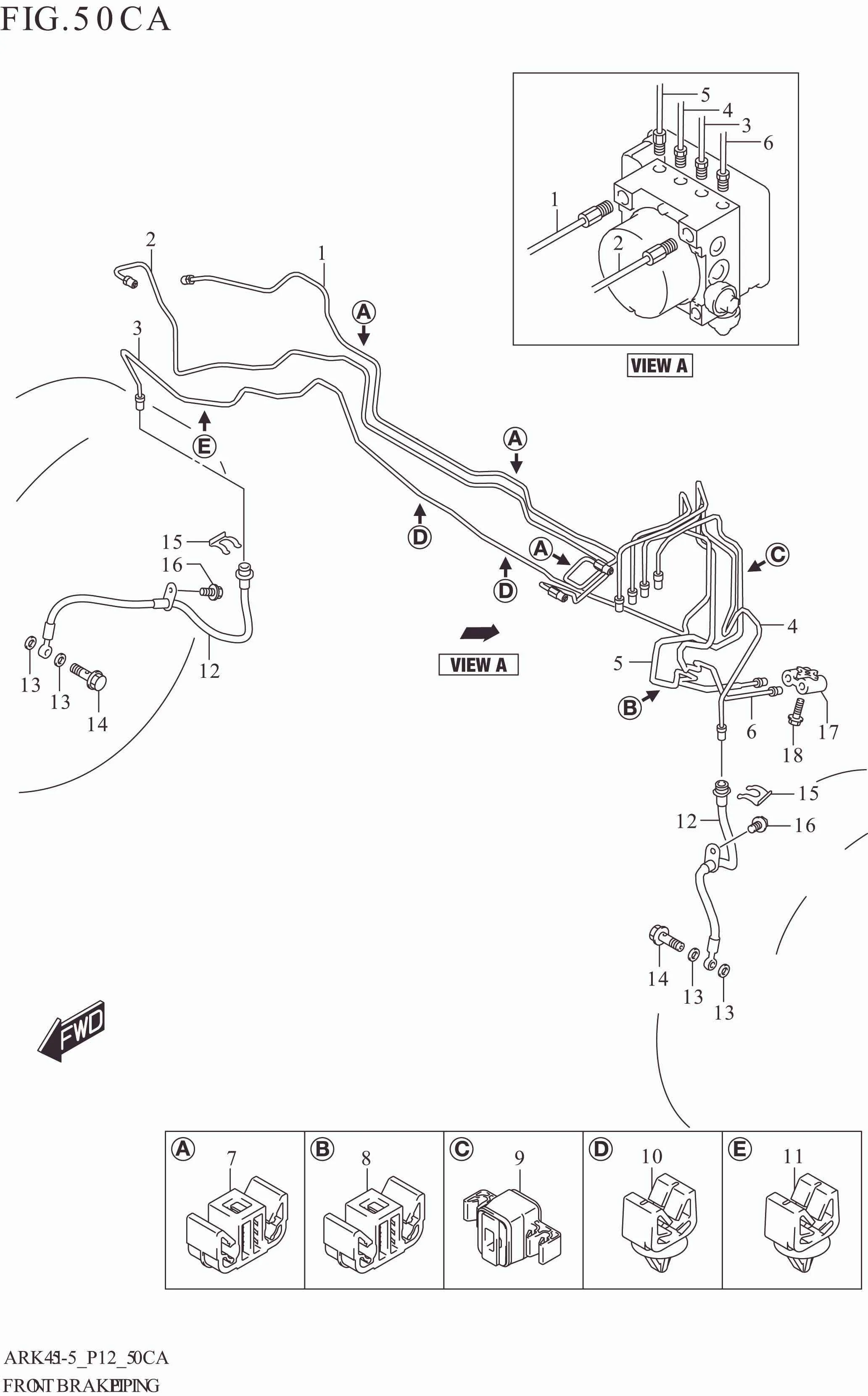 FIG. 50CA FRONT BRAKE PIPING (N_ESP)