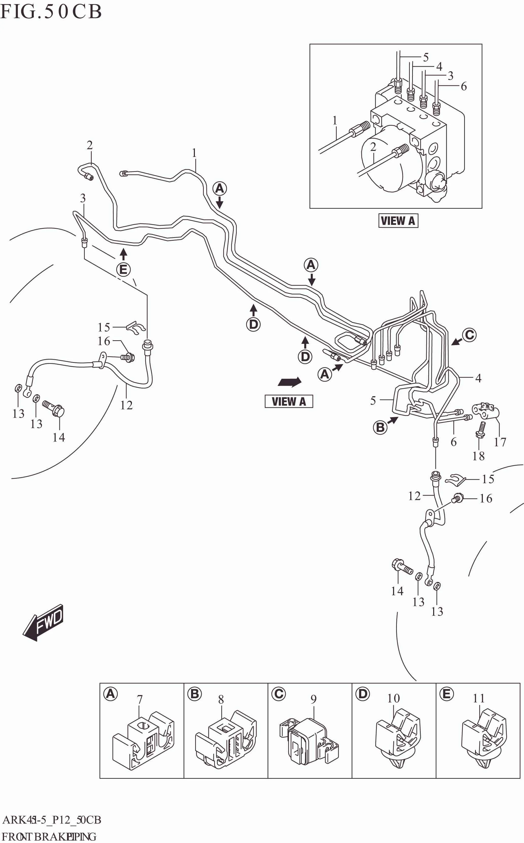 FIG. 50CB FRONT BRAKE PIPING (W_ESP)