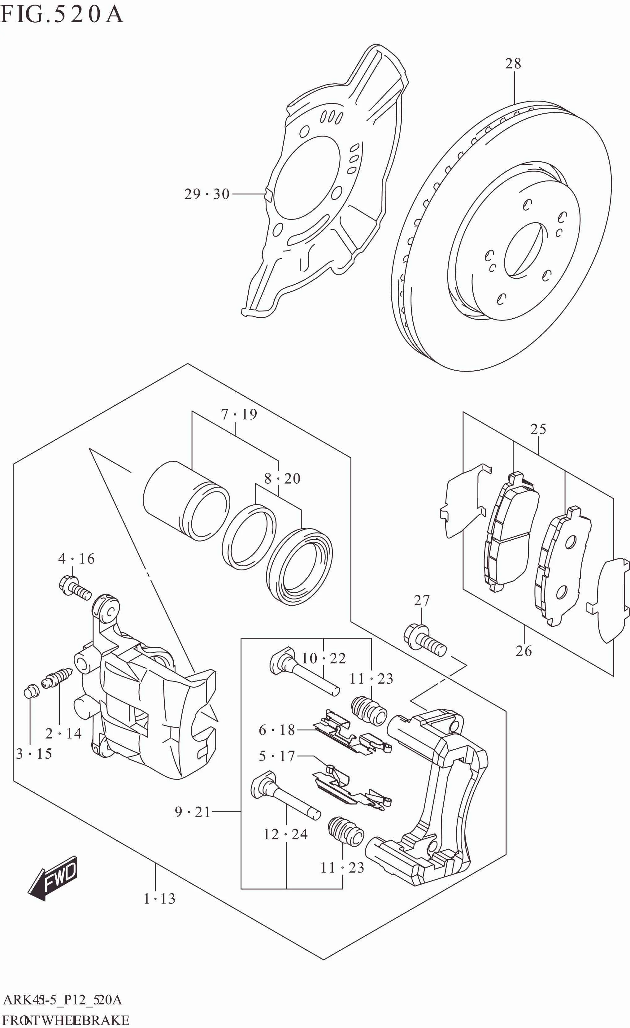 FIG. 520A FRONT WHEEL BRAKE