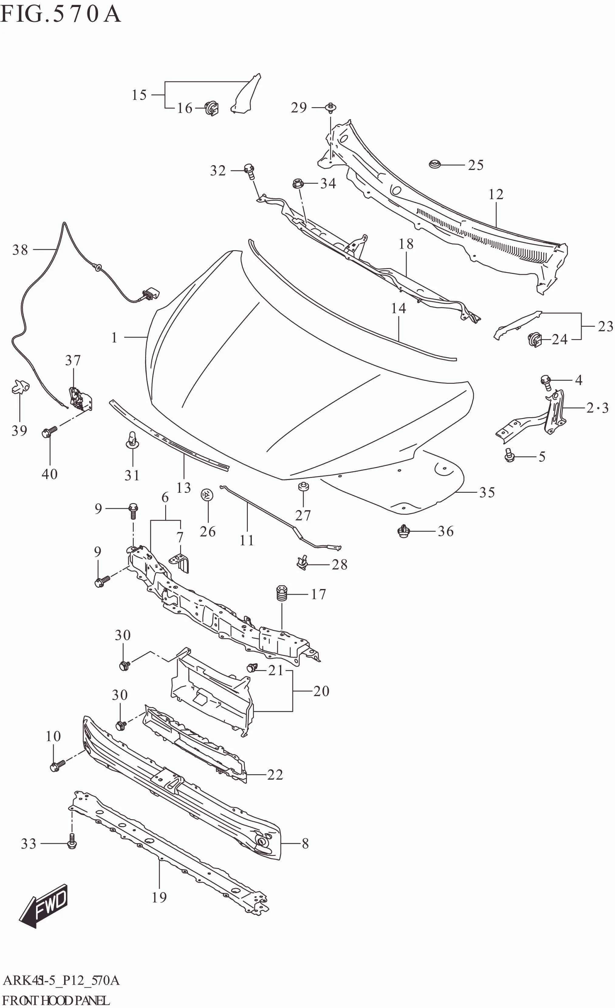FIG. 570A FRONT HOOD PANEL (ERTIGA)