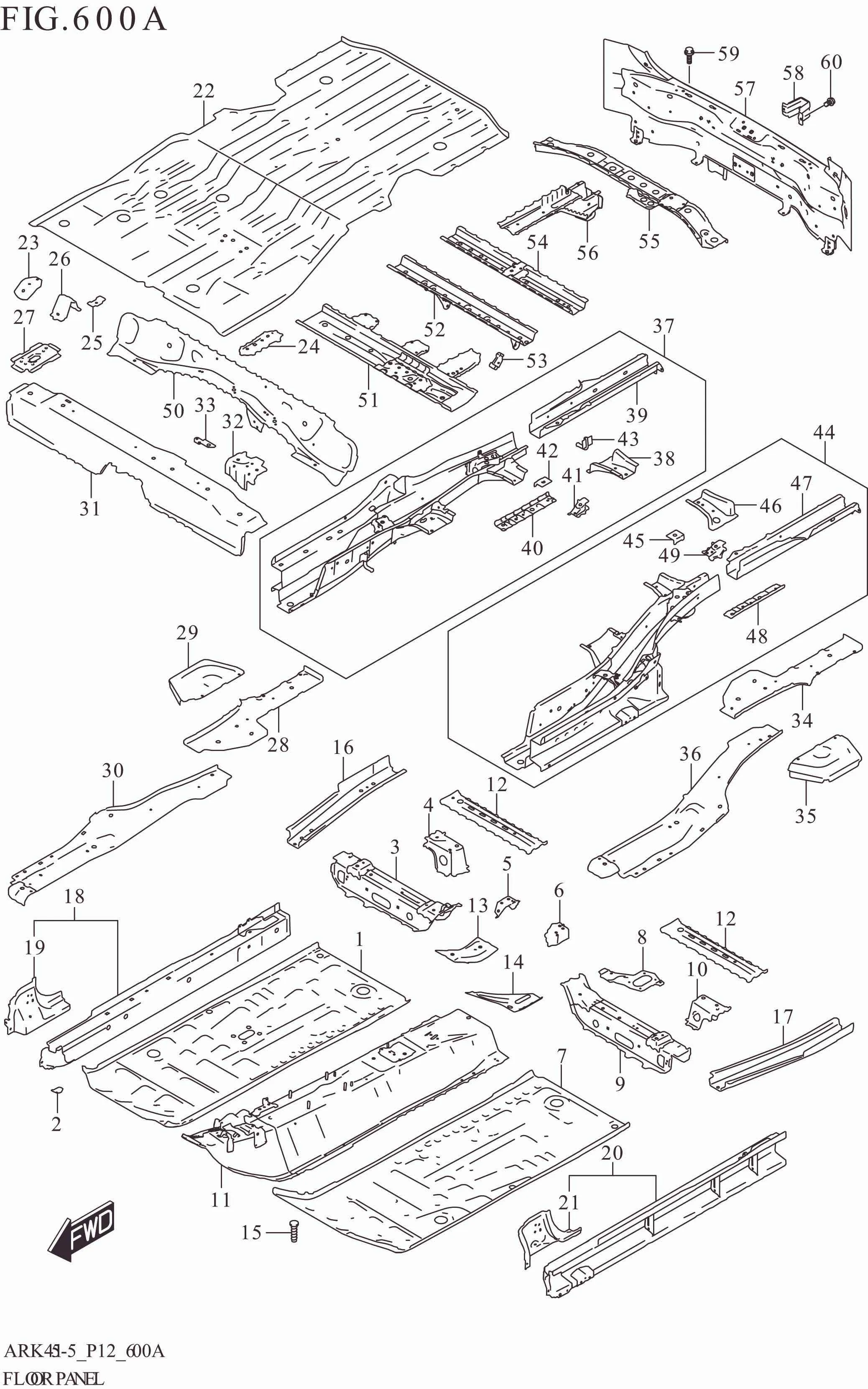 FIG. 600A FLOOR PANEL (GA,GL)