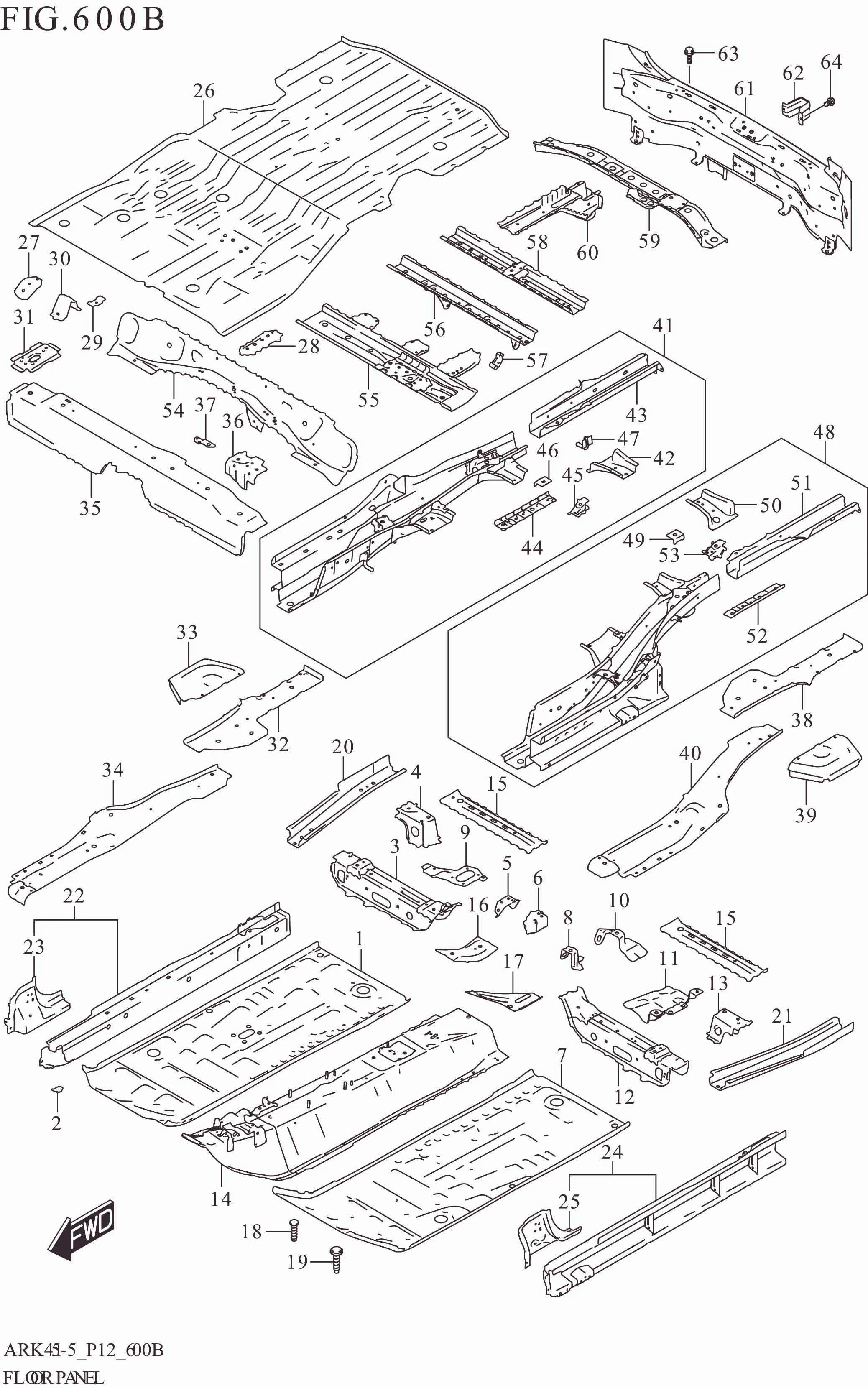 FIG. 600B FLOOR PANEL (GX,CRUISE)
