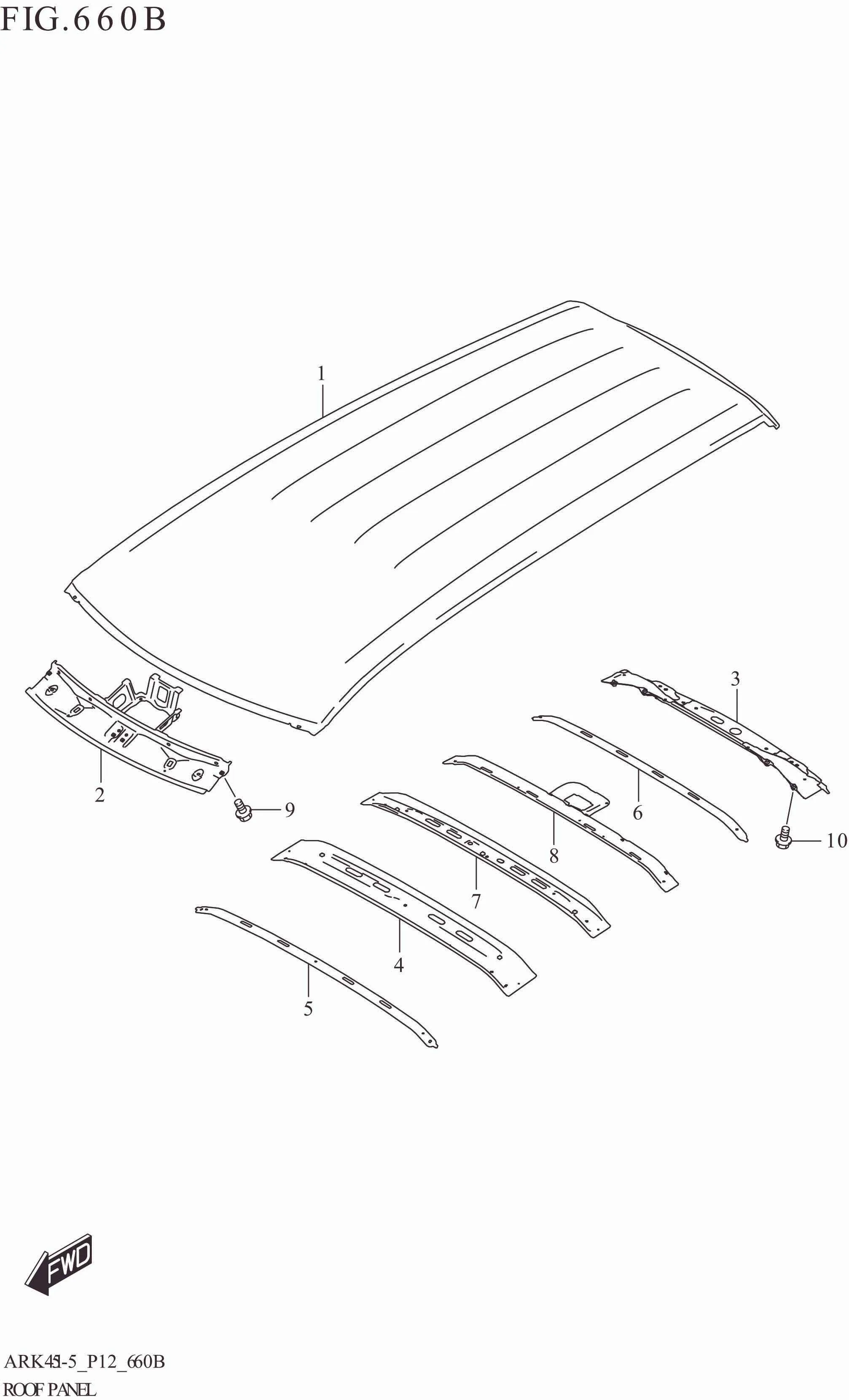 FIG. 660B ROOF PANEL (GL,GX,CRUISE)