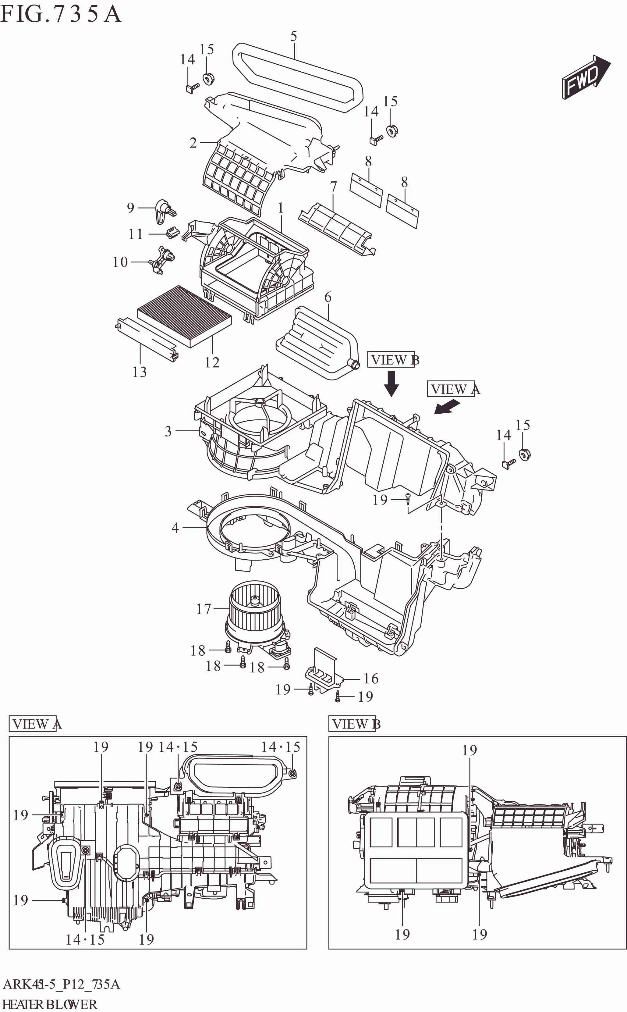 FIG. 735A HEATER BLOWER (GA)