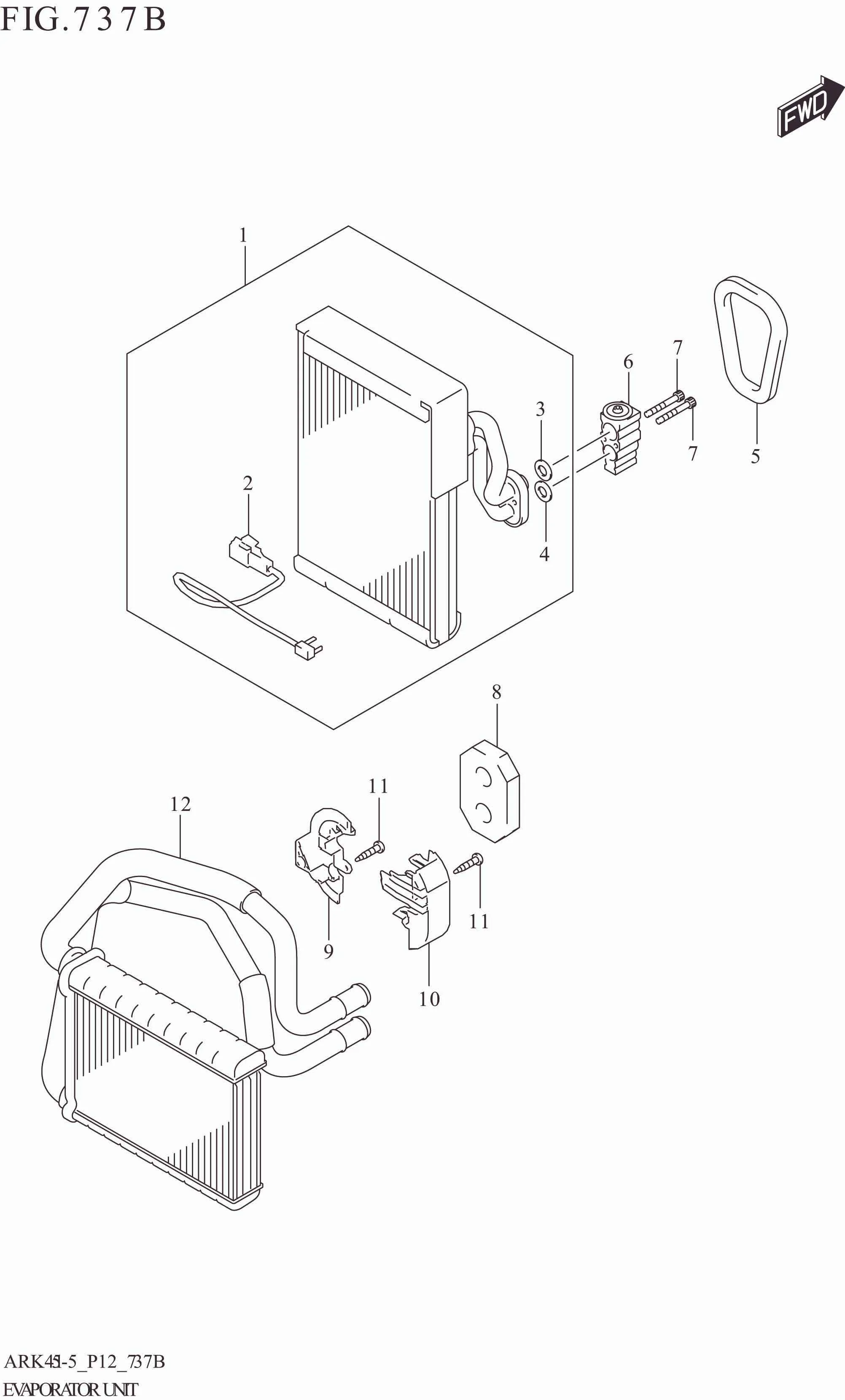 FIG. 737B EVAPORATOR UNIT (GX,CRUISE)
