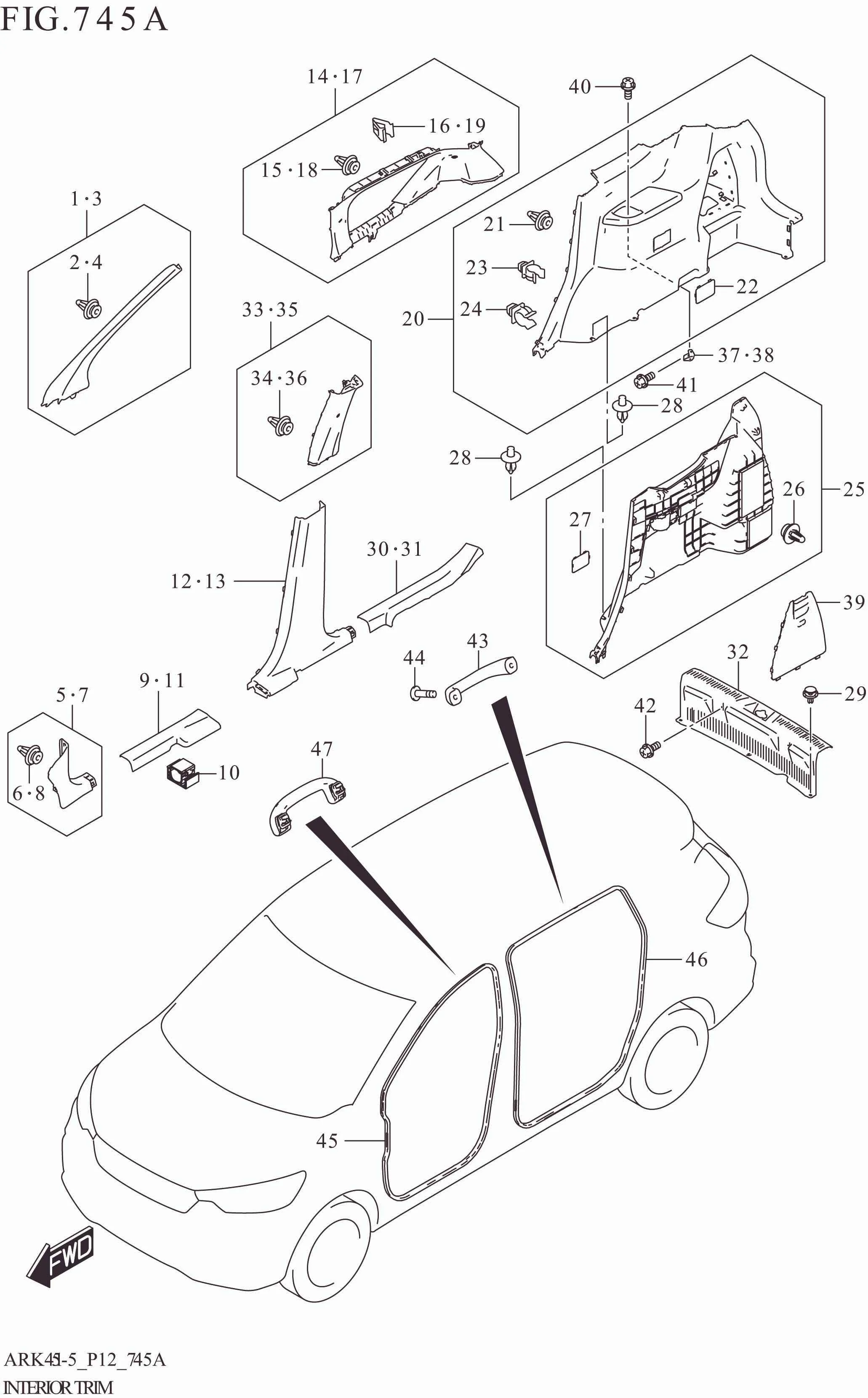 FIG. 745A INTERIOR TRIM