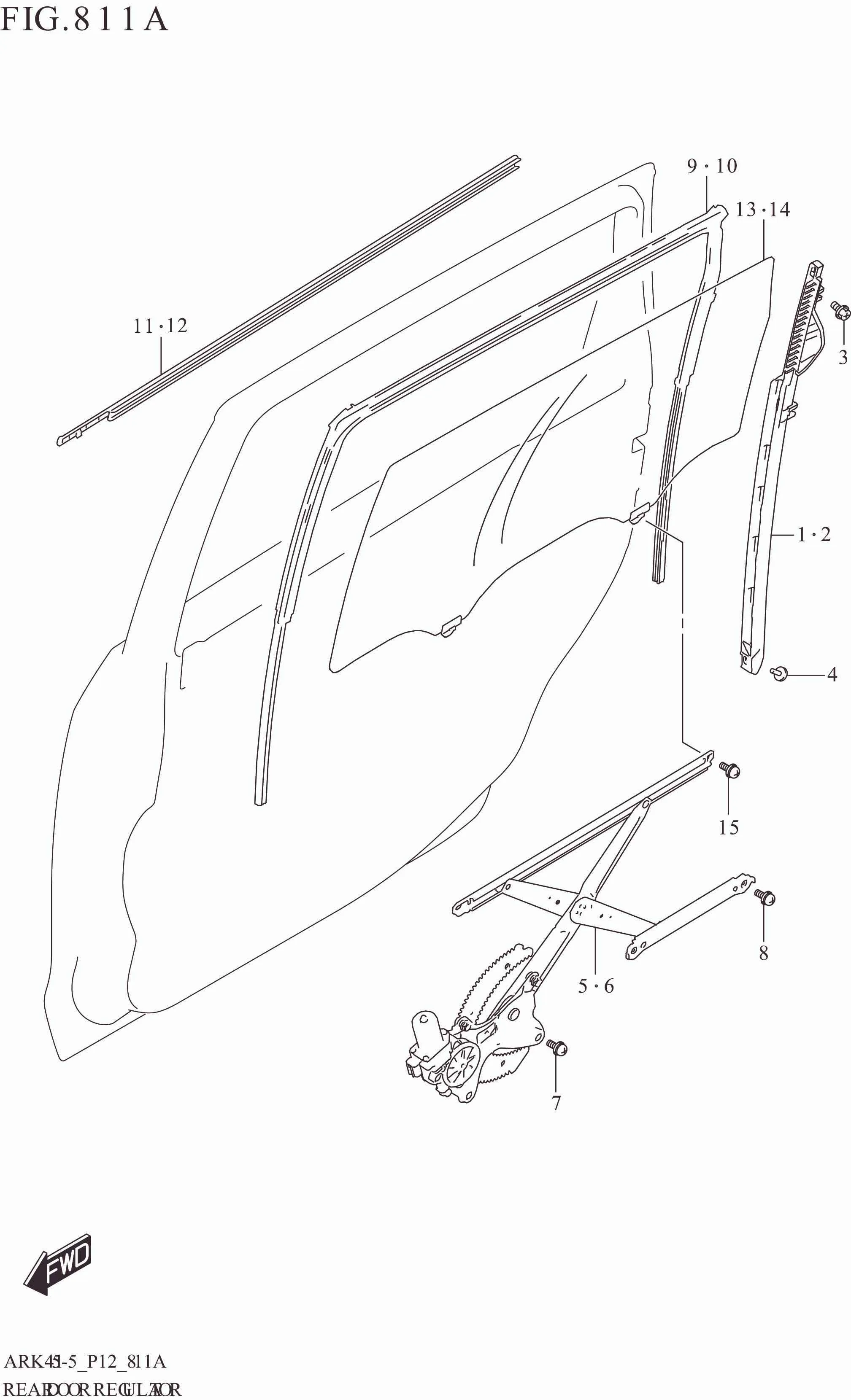 FIG. 811A REAR DOOR REGULATOR