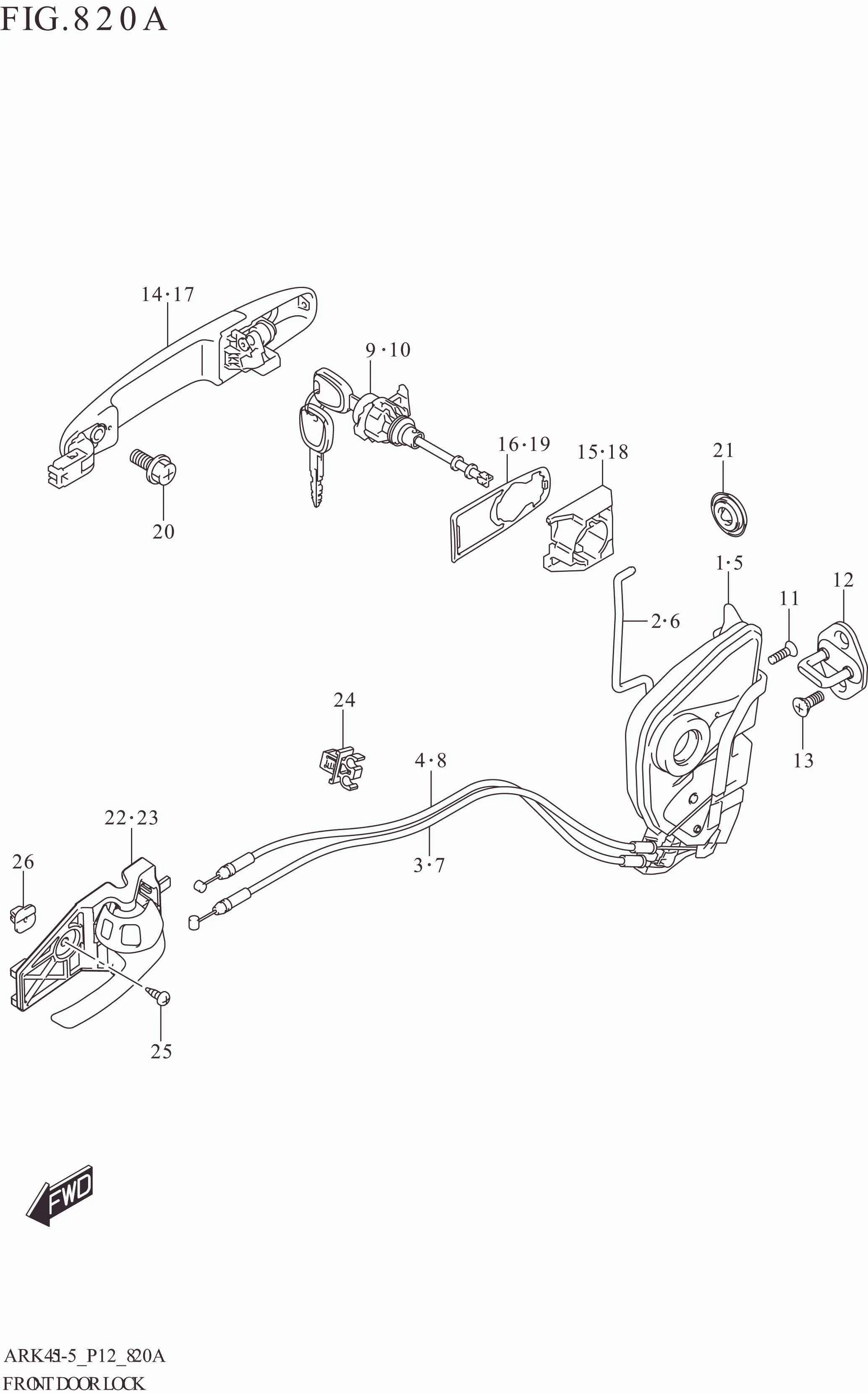 FIG. 820A FRONT DOOR LOCK (GA)