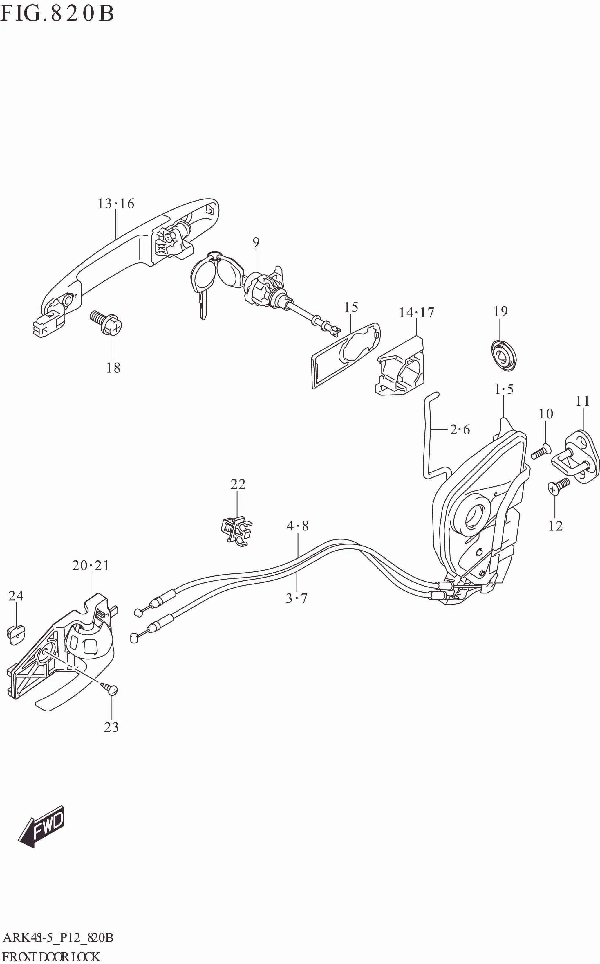 FIG. 820B FRONT DOOR LOCK (GL)