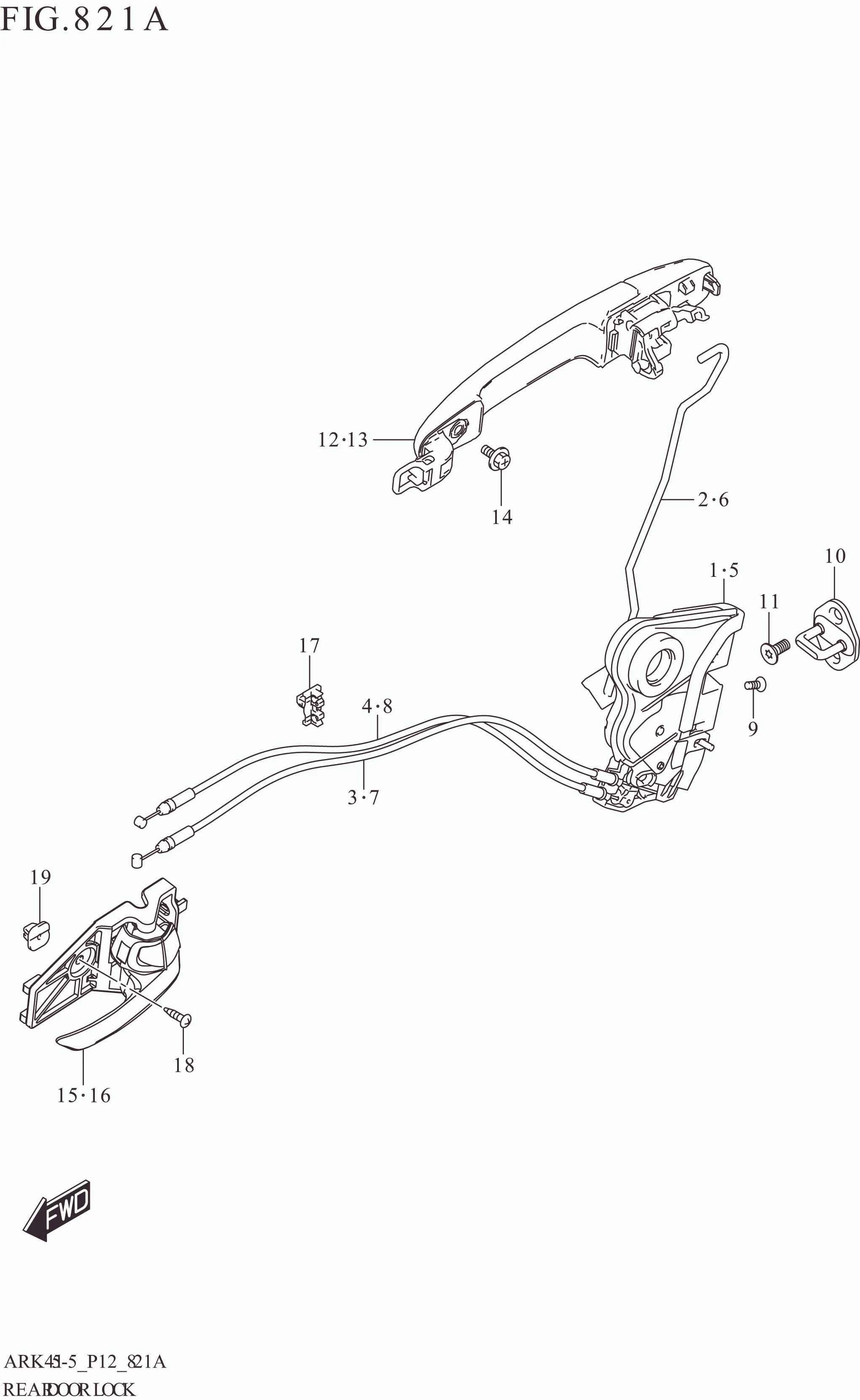 FIG. 821A REAR DOOR LOCK (GA,GL)