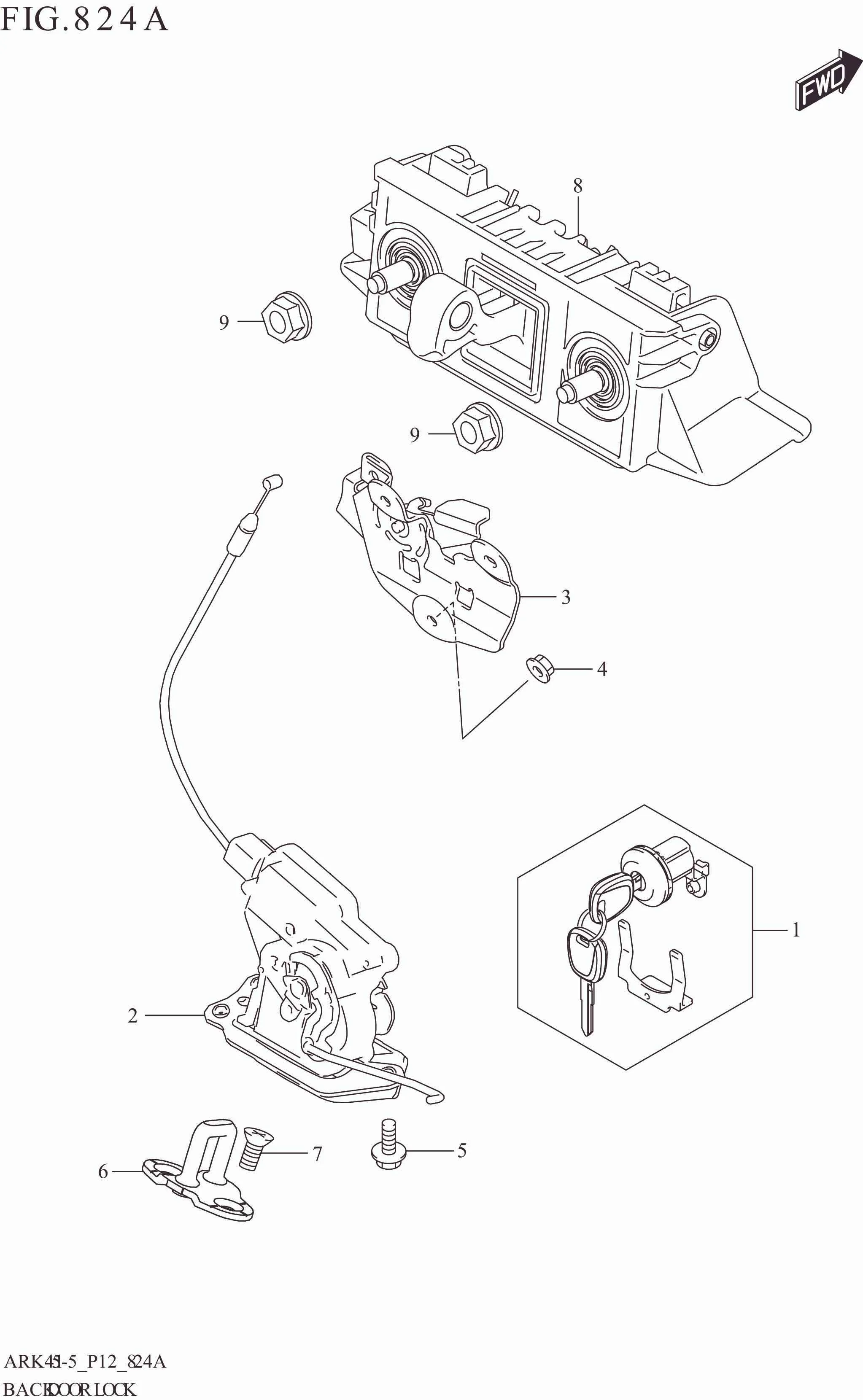 FIG. 824A BACK DOOR LOCK