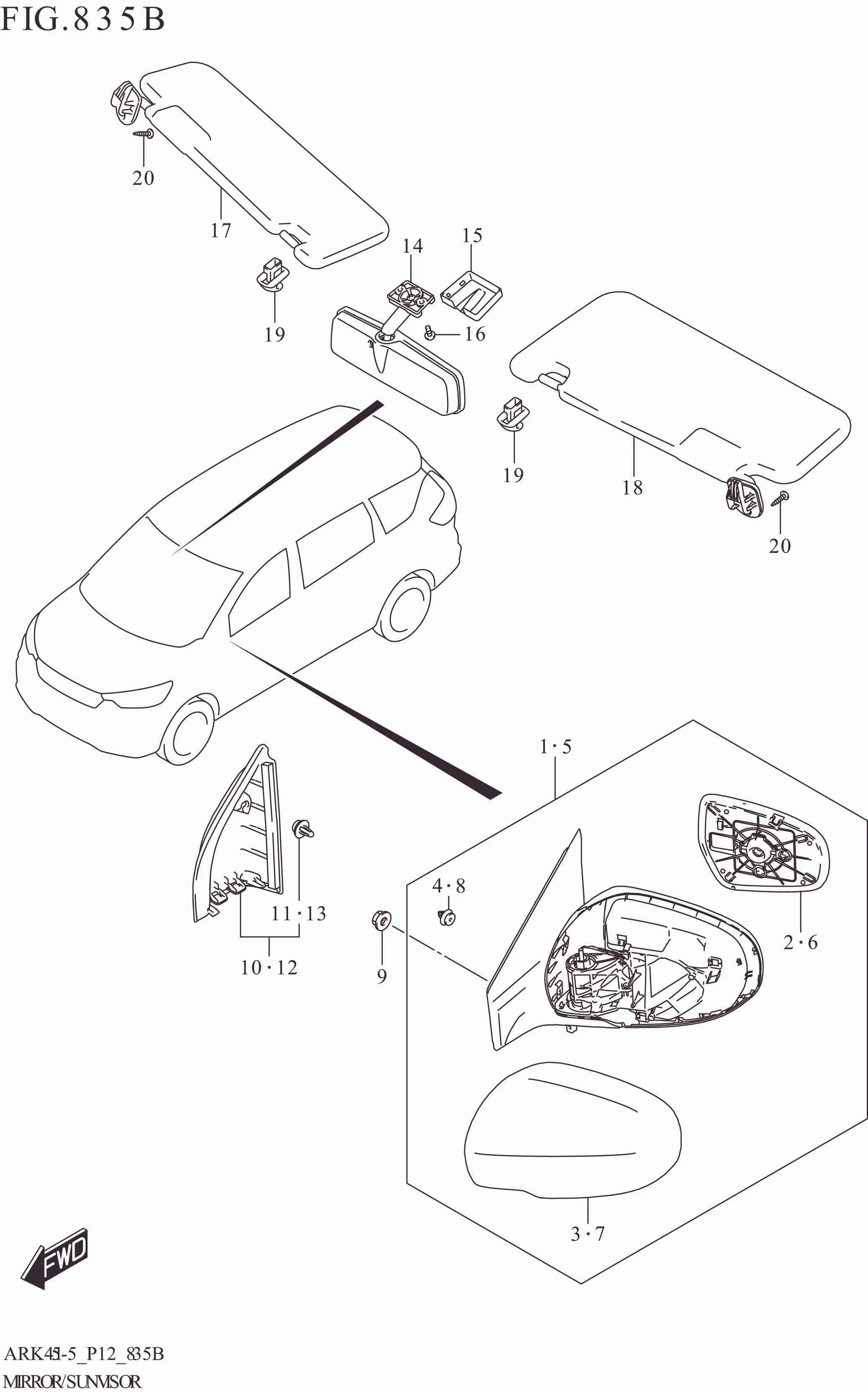 FIG. 835B MIRROR/SUNVISOR (GL:ERTIGA)