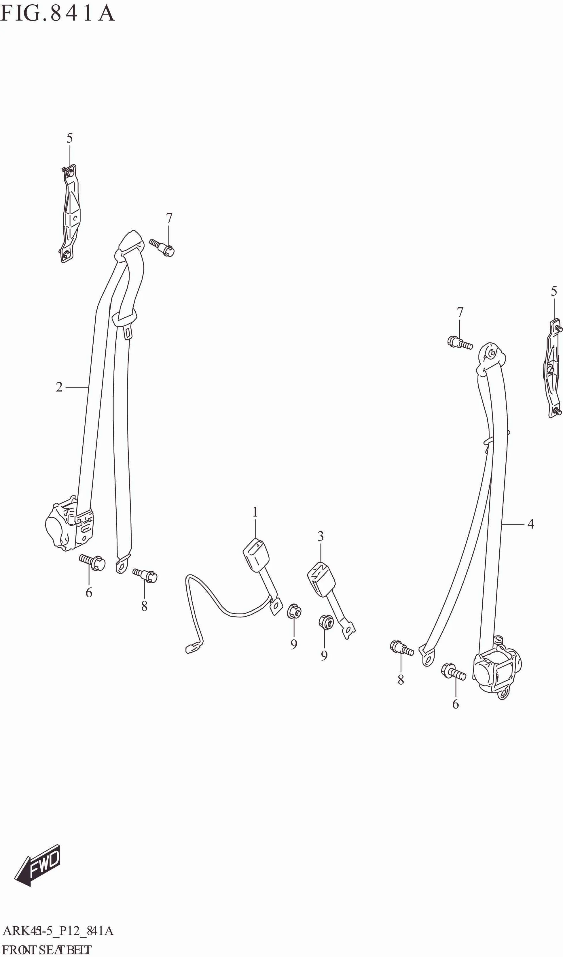 FIG. 841A FRONT SEAT BELT