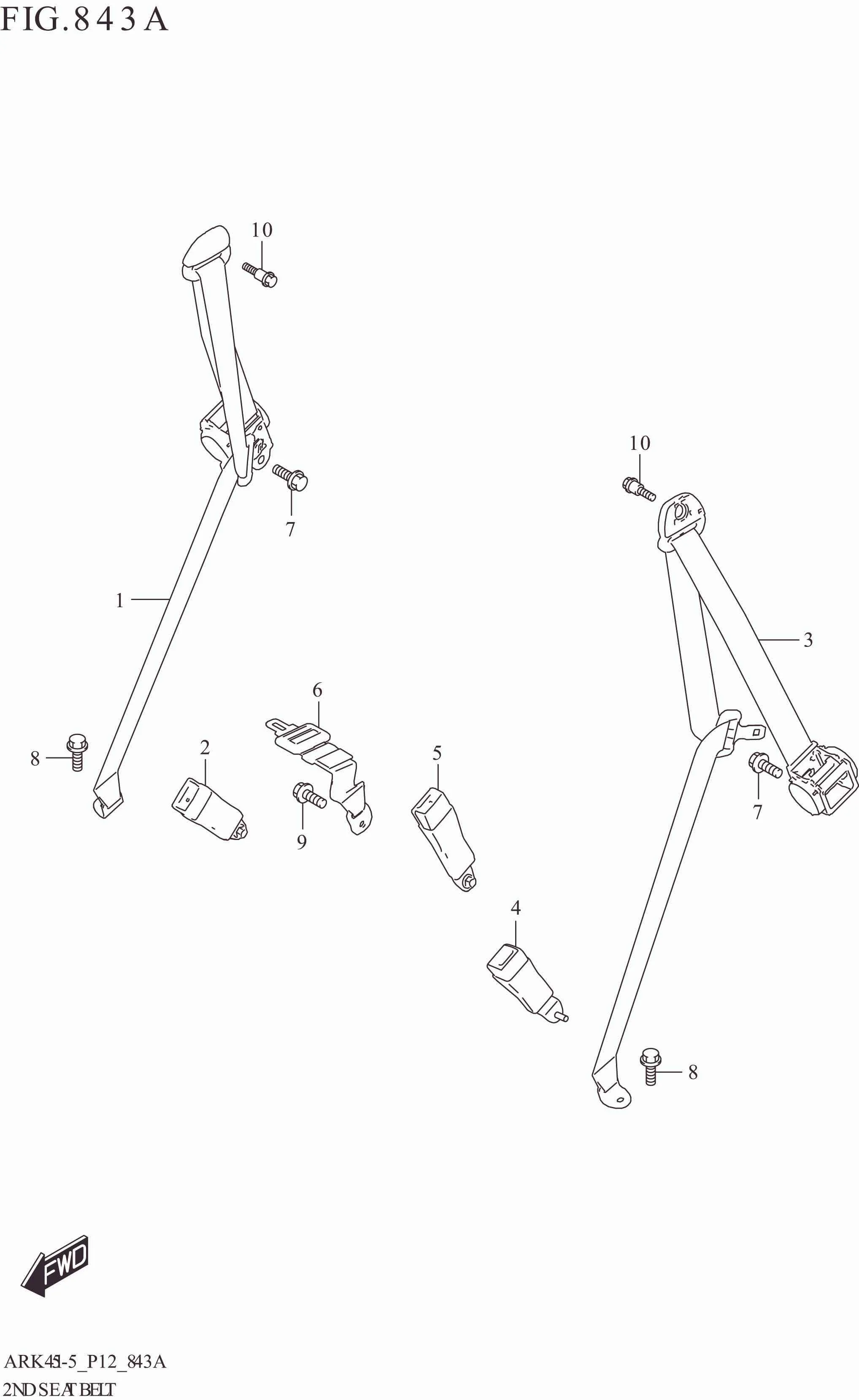 FIG. 843A 2ND SEAT BELT