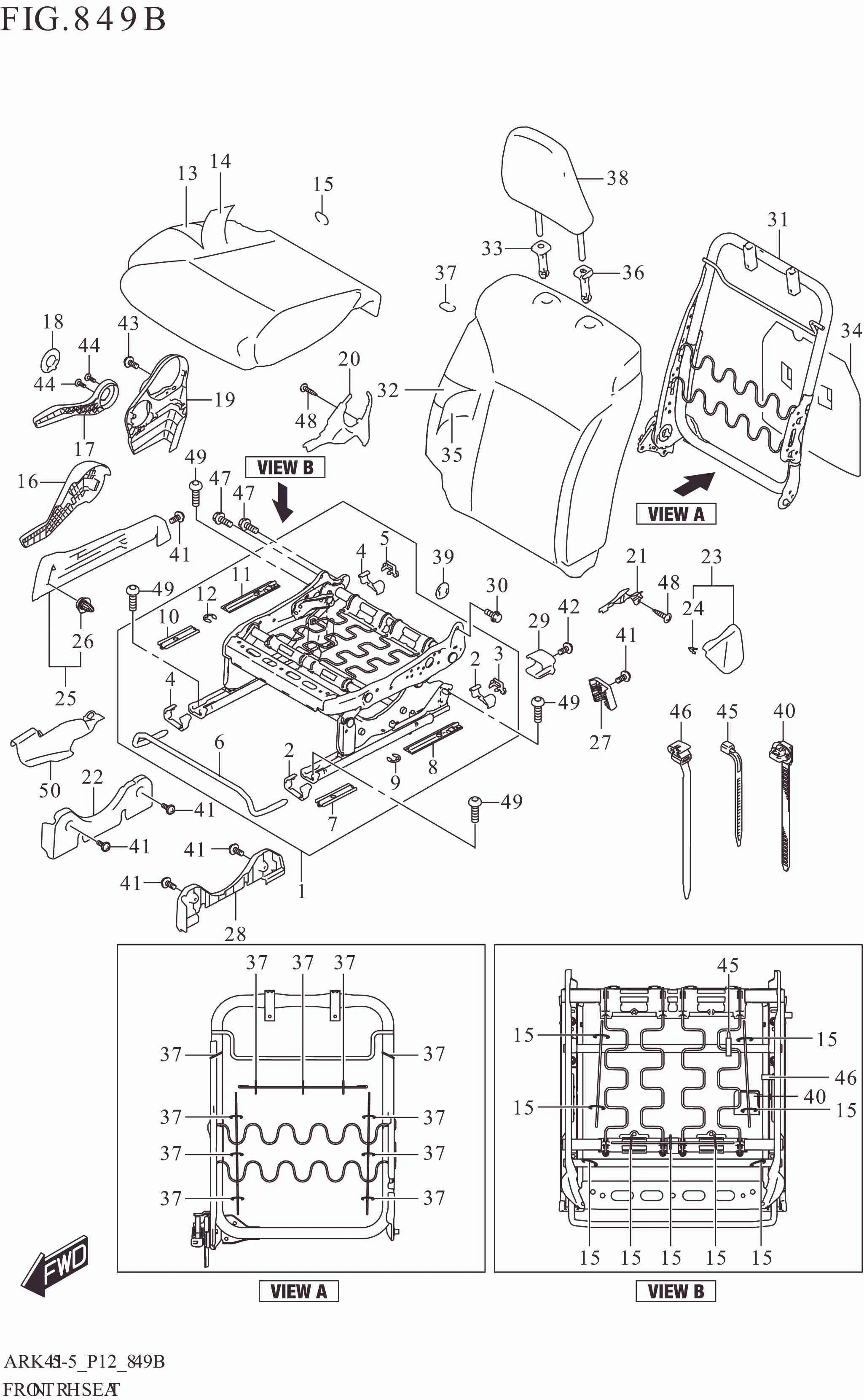 FIG. 849B FRONT RH SEAT (ERTIGA:GX)