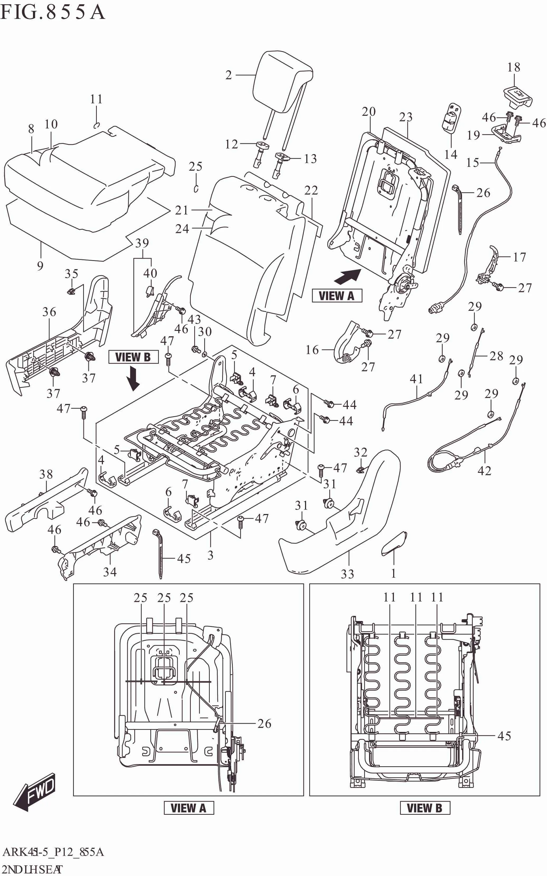 FIG. 855A 2ND LH SEAT (ERTIGA:(GA,GL,GX))