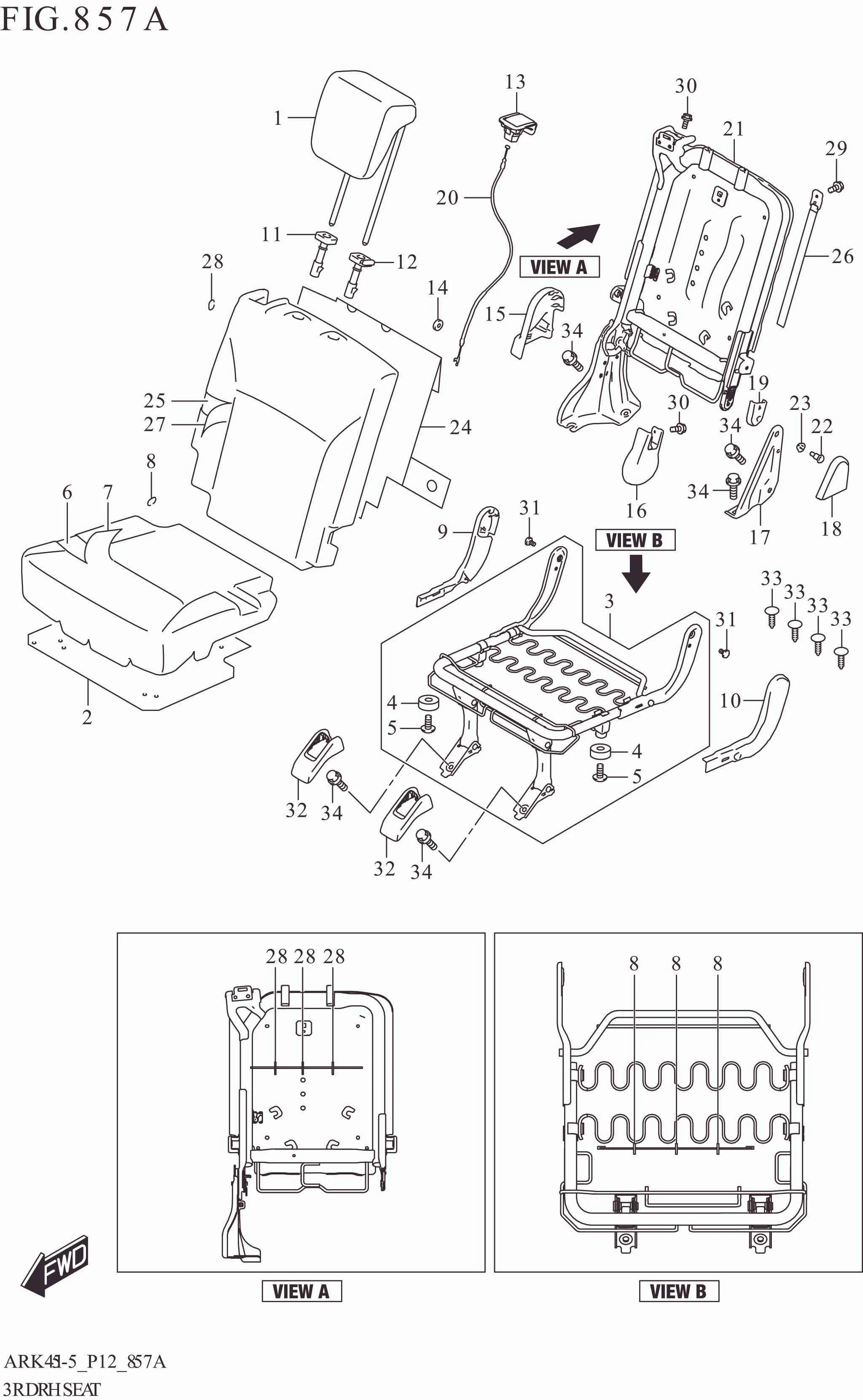 FIG. 857A 3RD RH SEAT (ERTIGA)