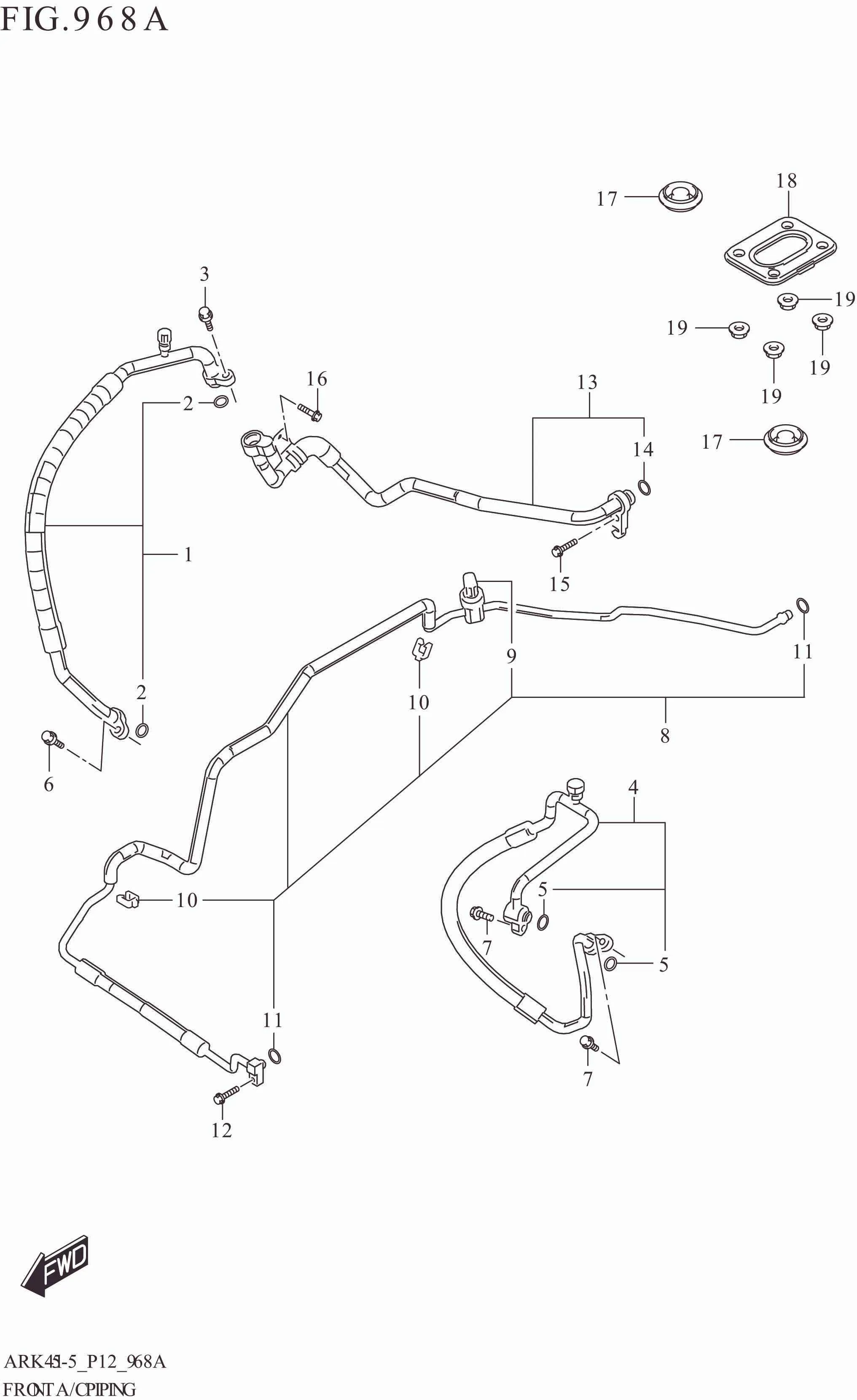 FIG. 968A FRONT A/C PIPING (GA)