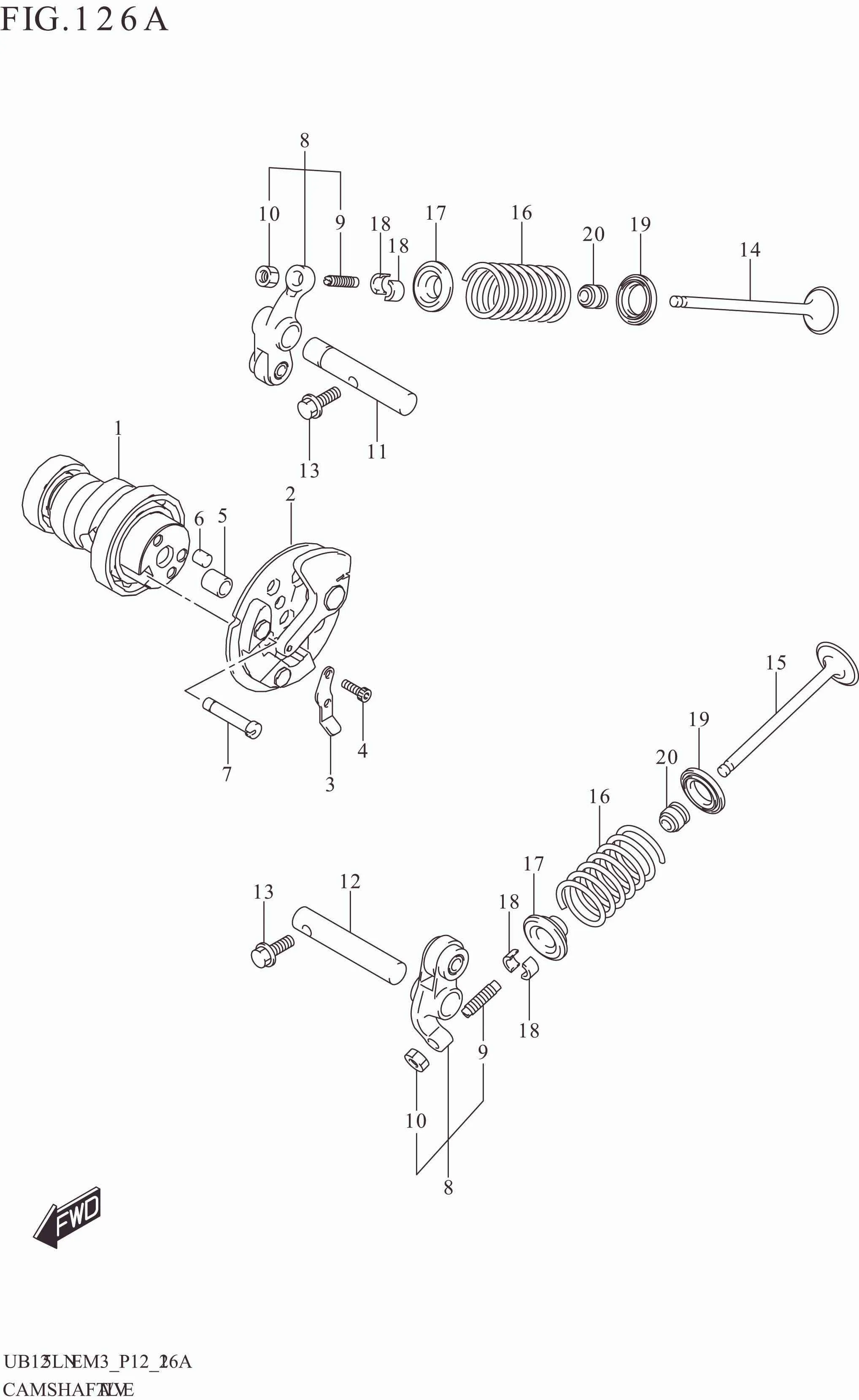 FIG. 126A CAMSHAFT/VALVE