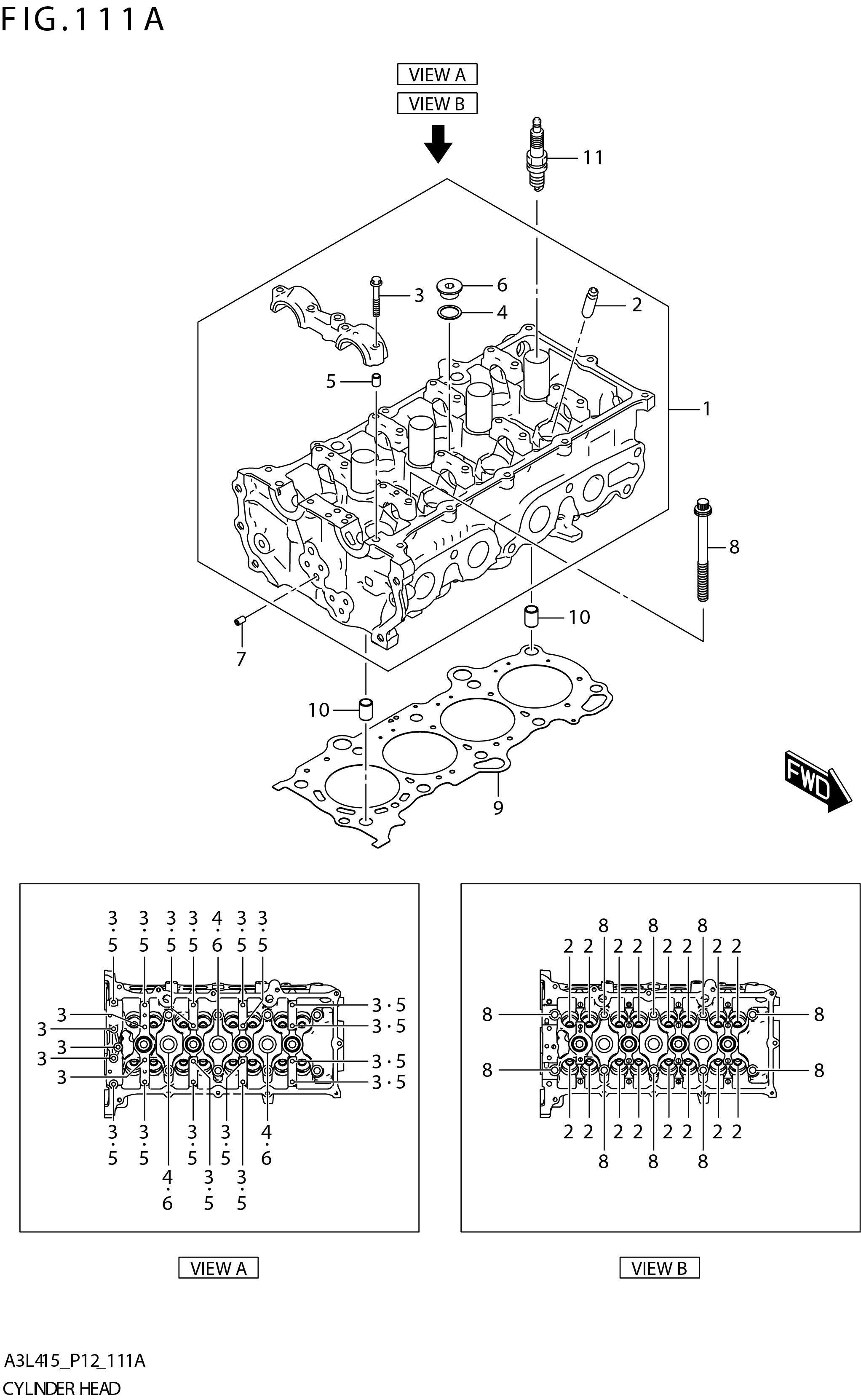 FIG. 111A CYLINDER HEAD (K15B)