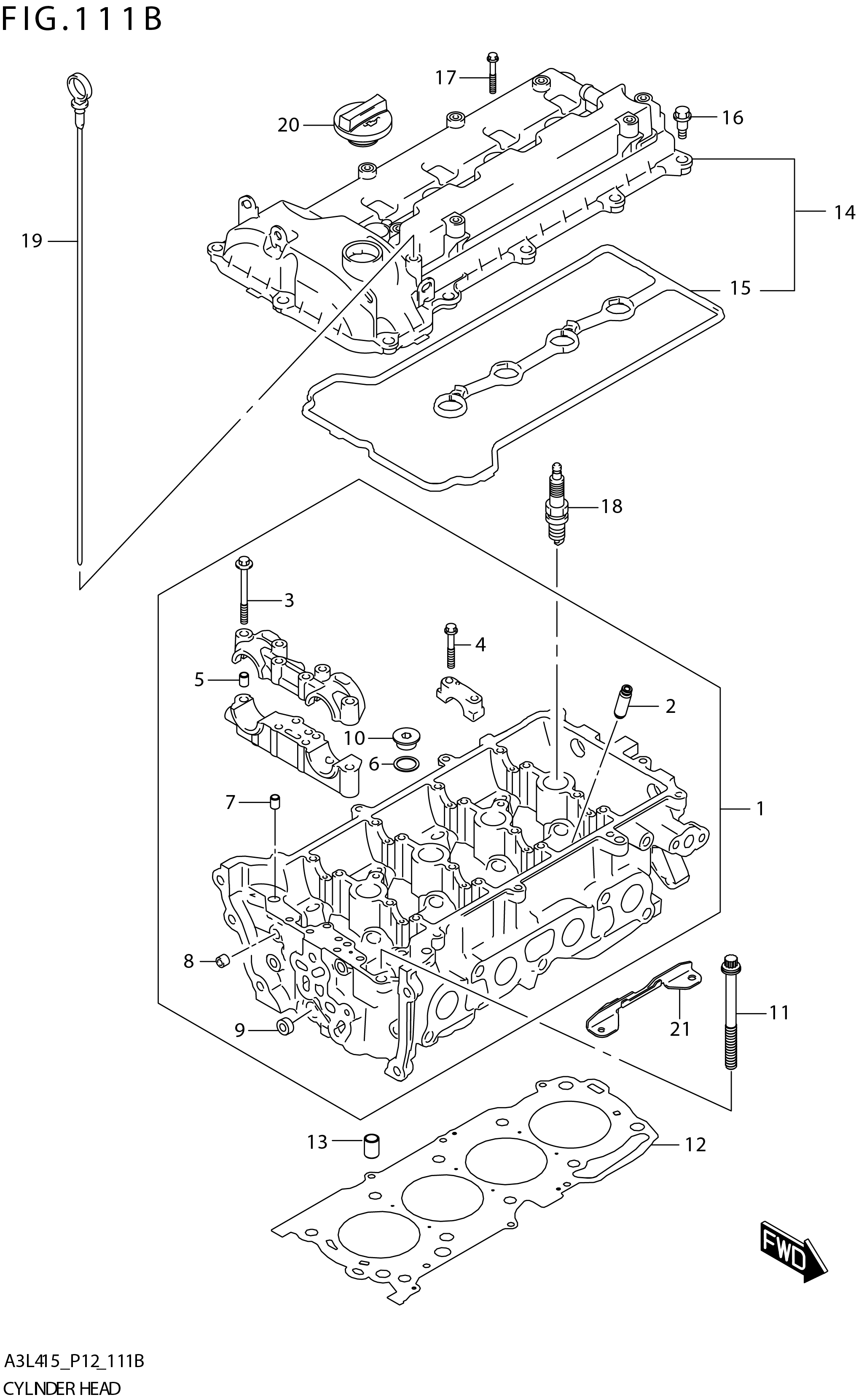 FIG. 111B CYLINDER HEAD (K15C) 
