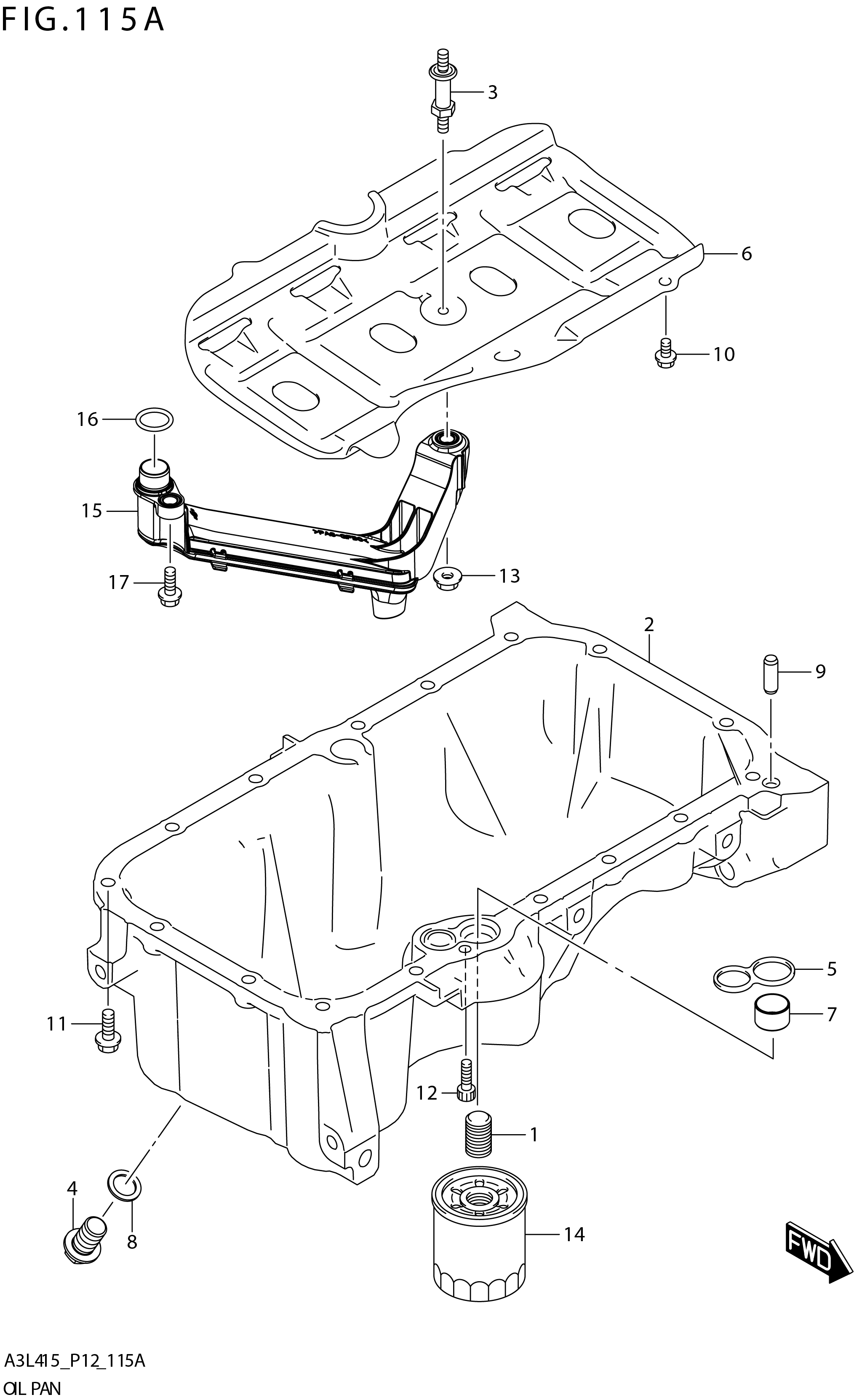 FIG. 115A OIL PAN (K15C) 