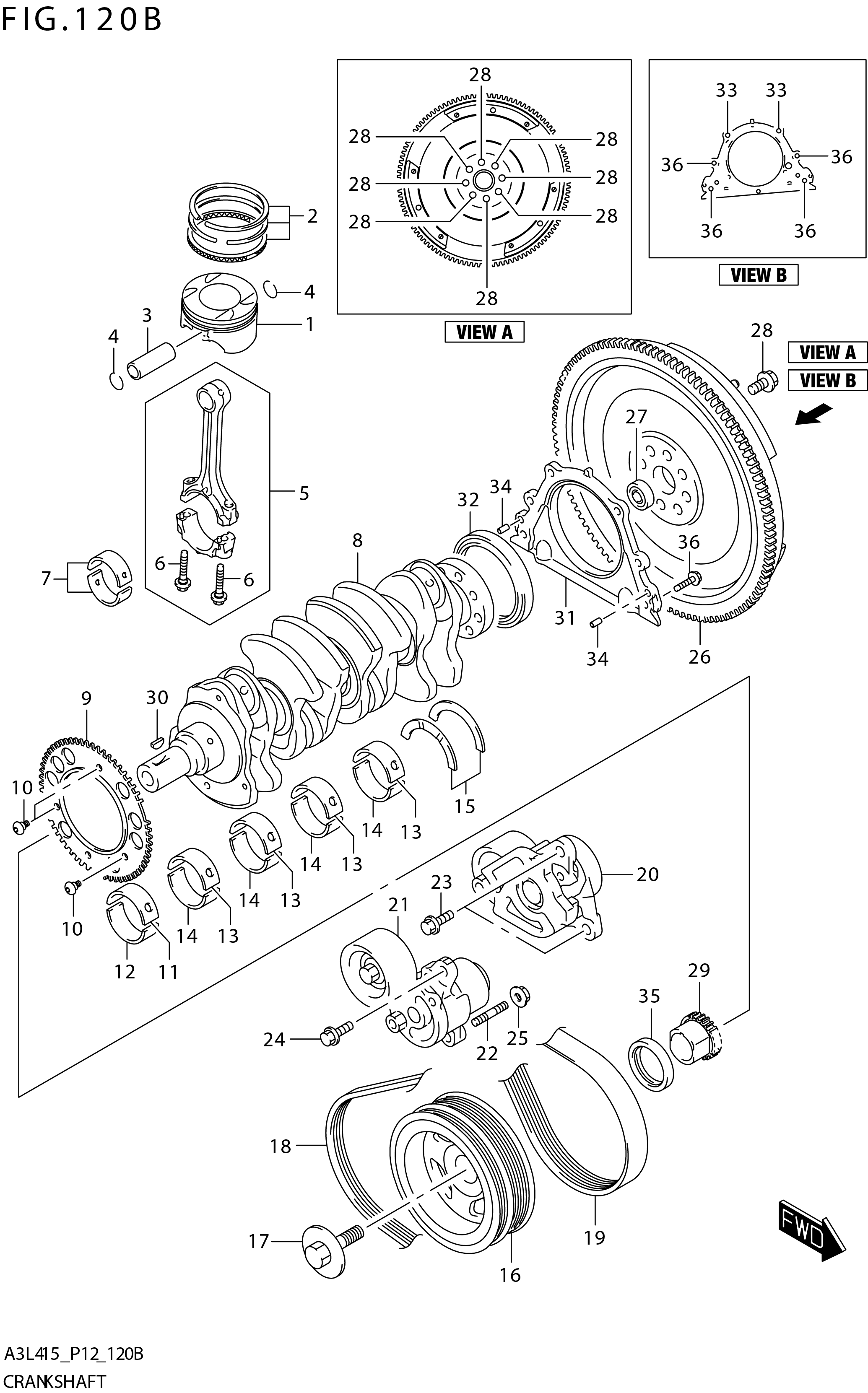FIG. 120B CRANKSHAFT (K15C)
