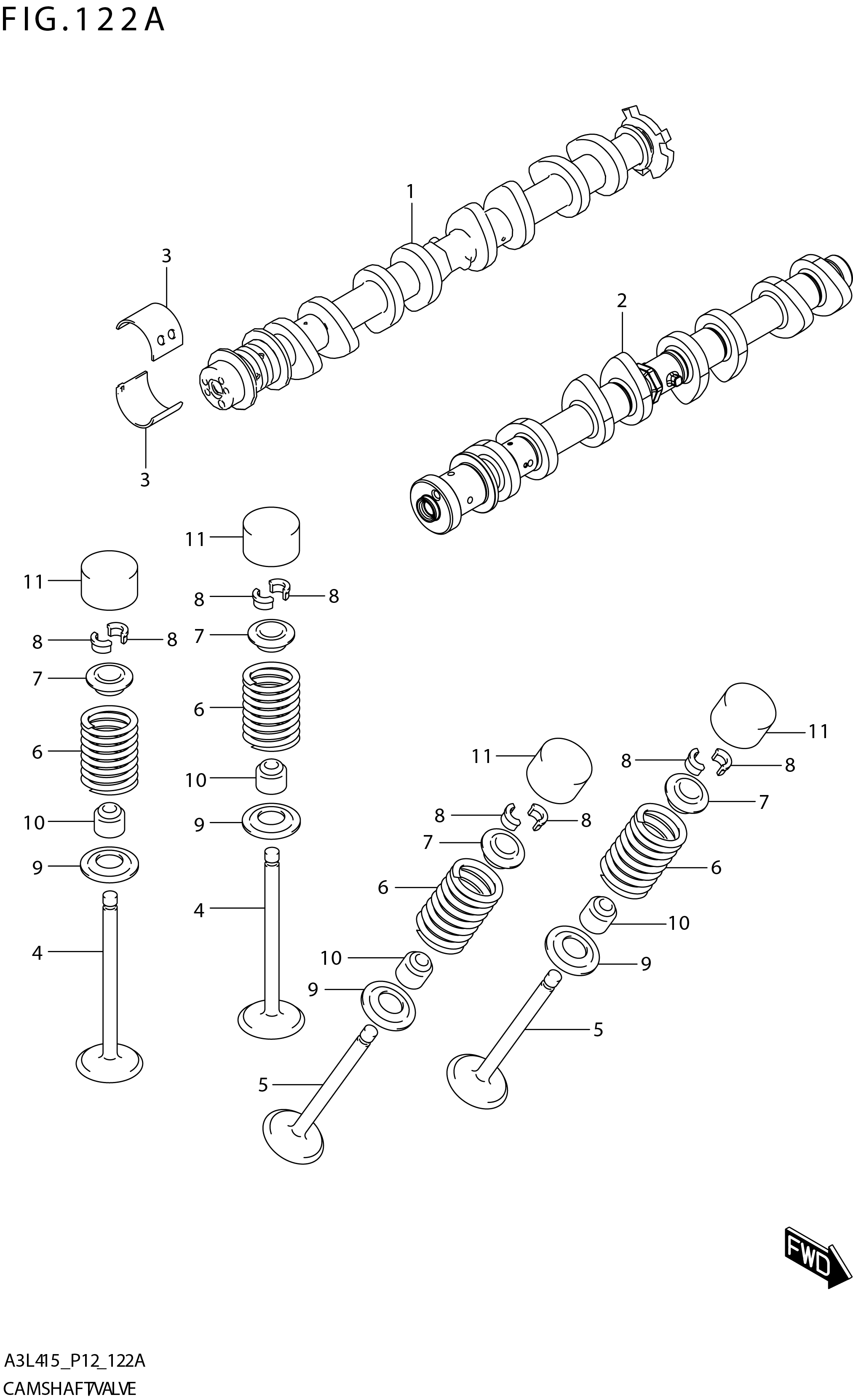 FIG. 122A CAM SHAFT/VALVE (K15B)