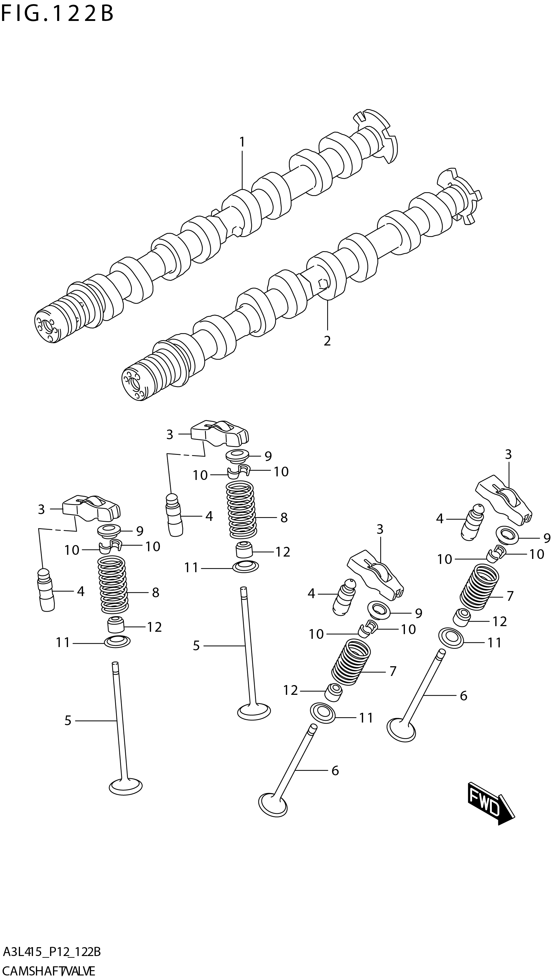FIG. 122B CAM SHAFT/VALVE (K15C)