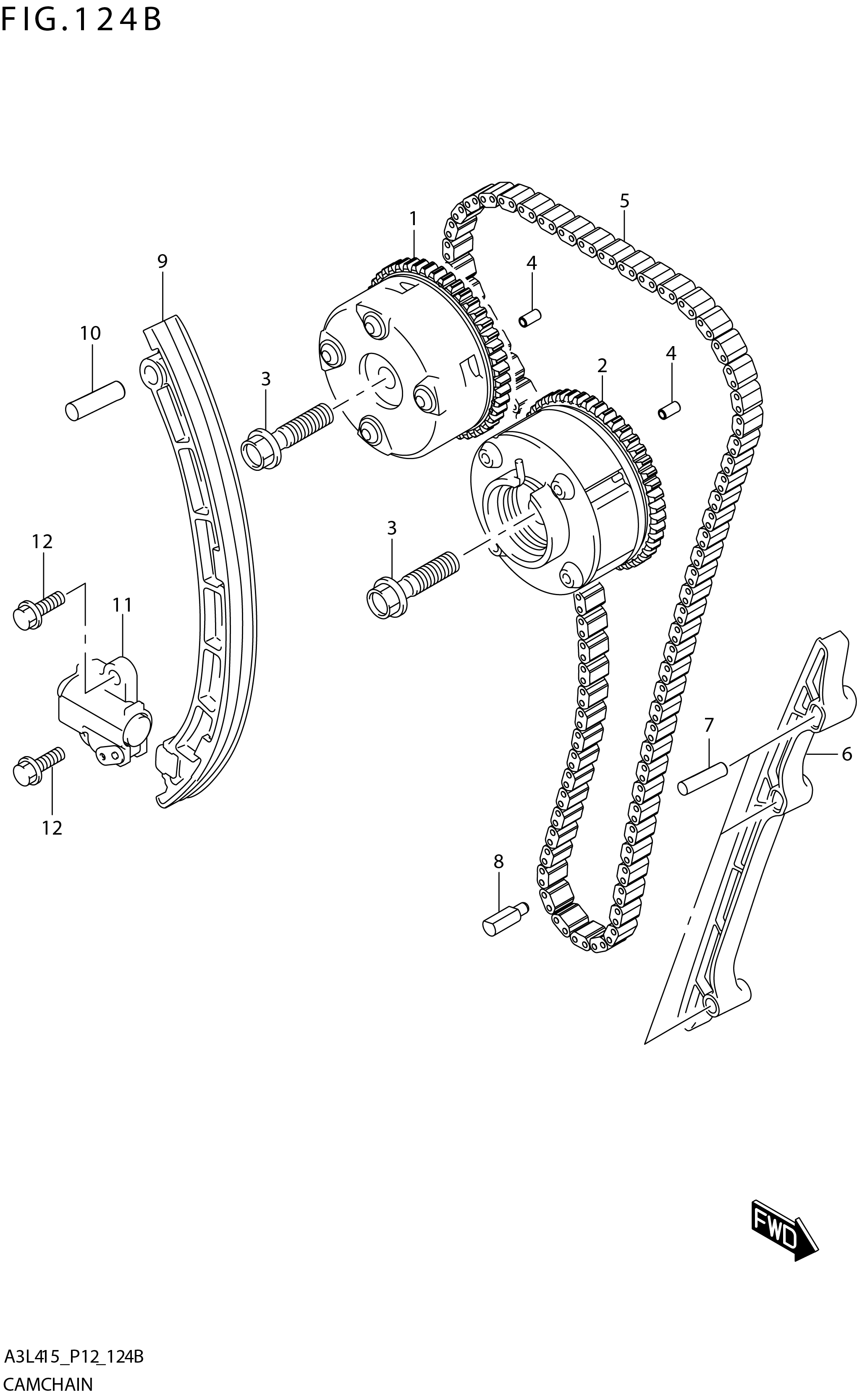 FIG. 124B CAM CHAIN (K15C)