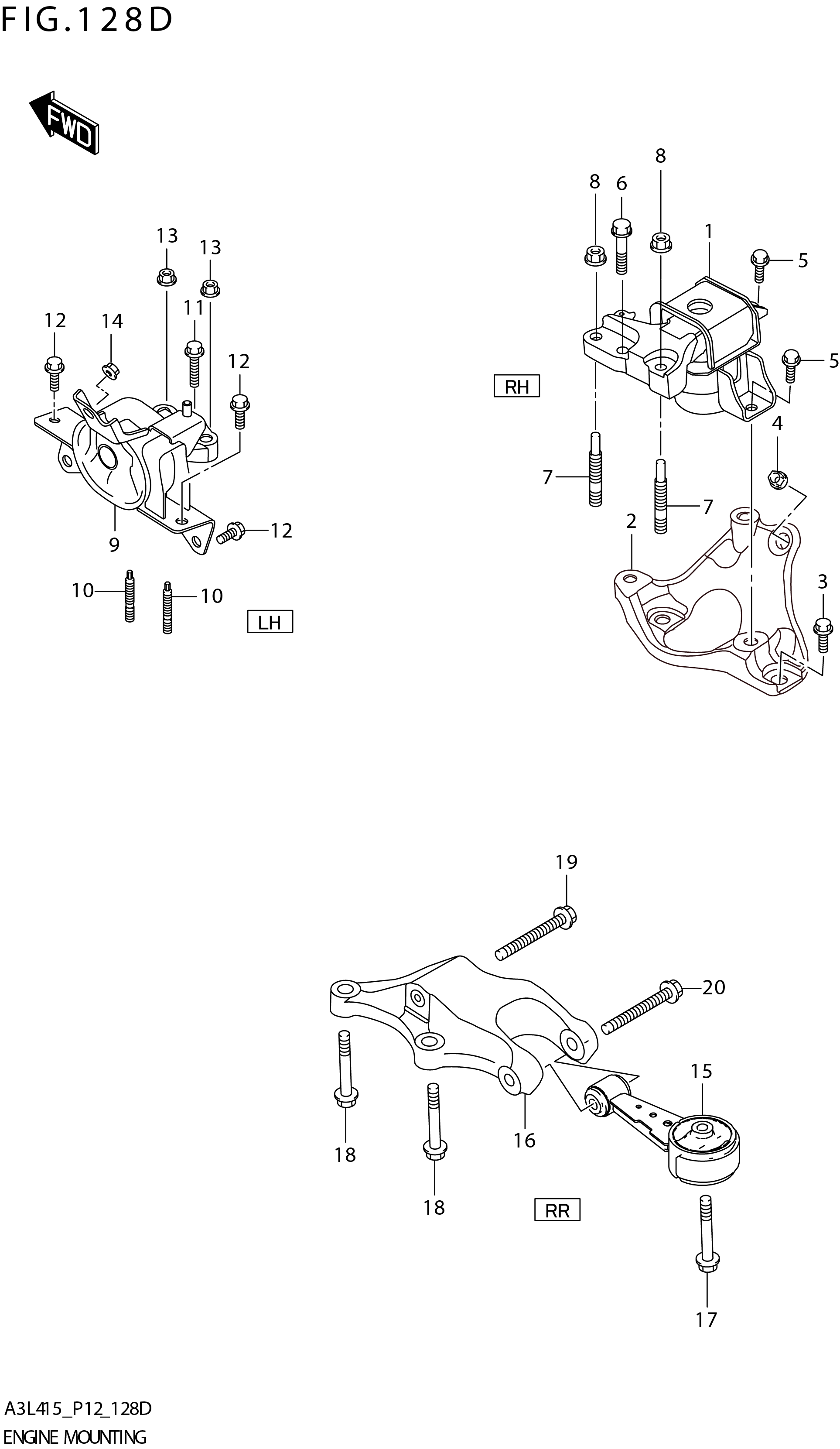 FIG. 128D ENGINEMOUNTING (6AT)