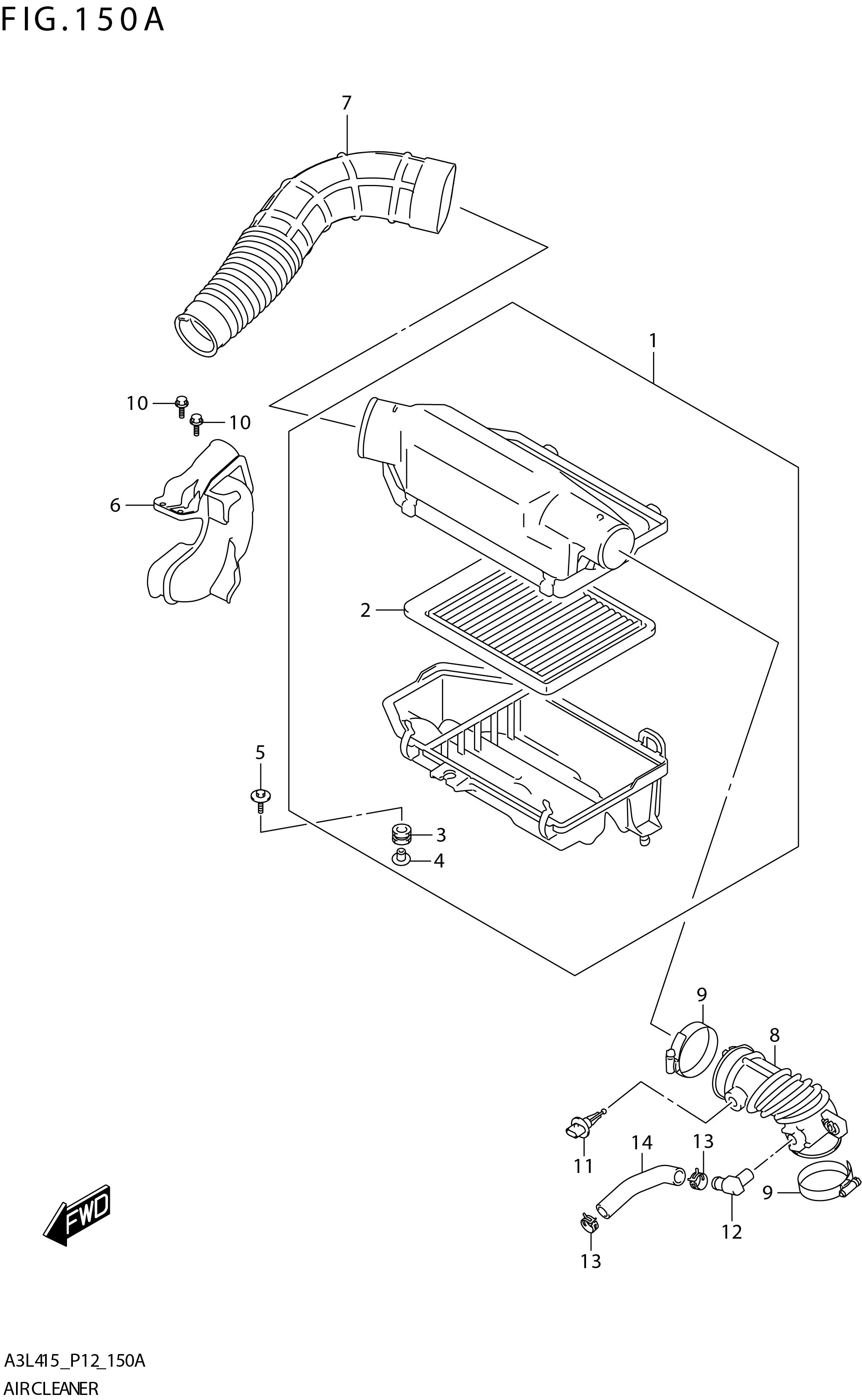 FIG. 150A AIR CLEANER (K15B)