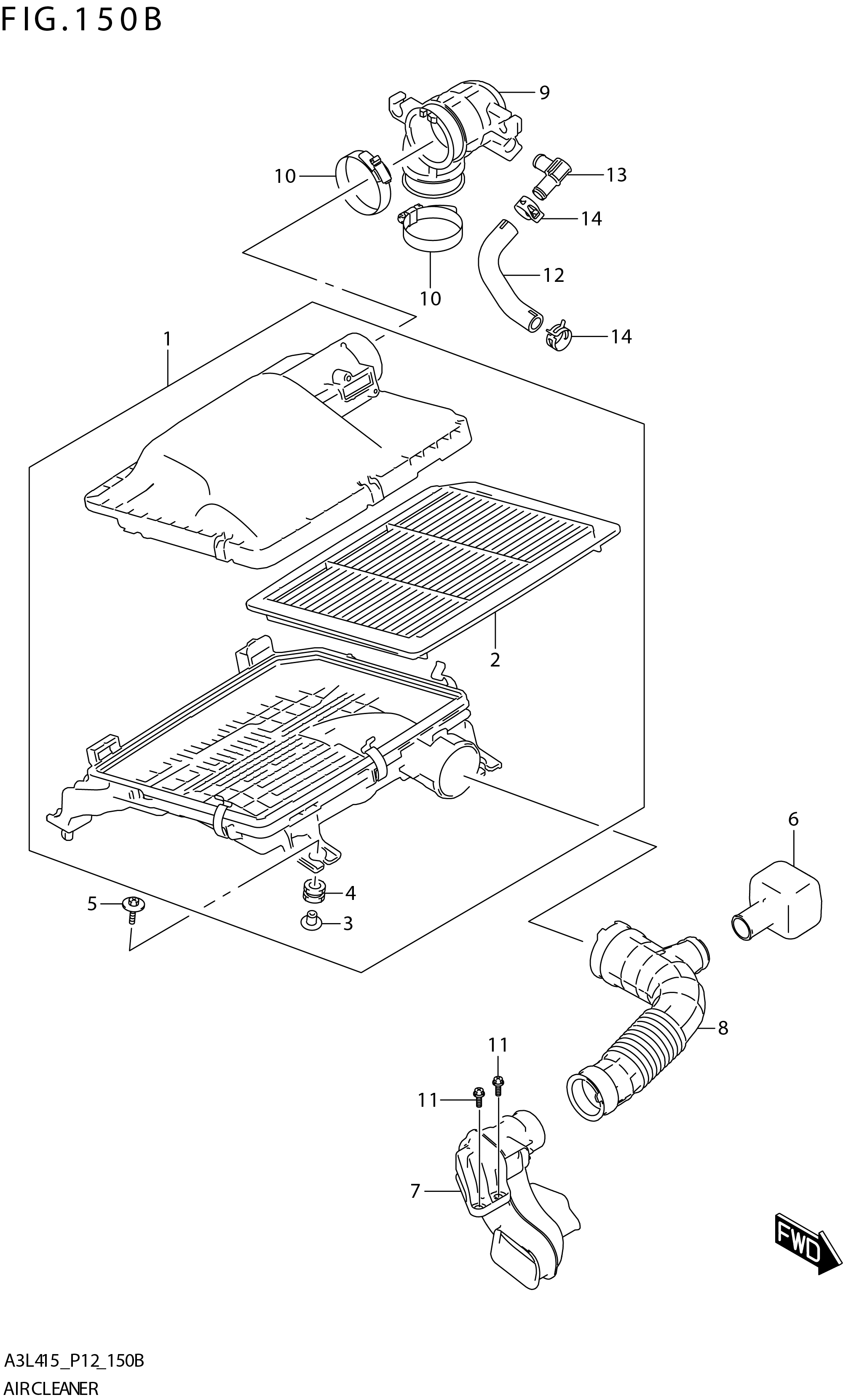 FIG. 150B AIR CLEANER (K15C)