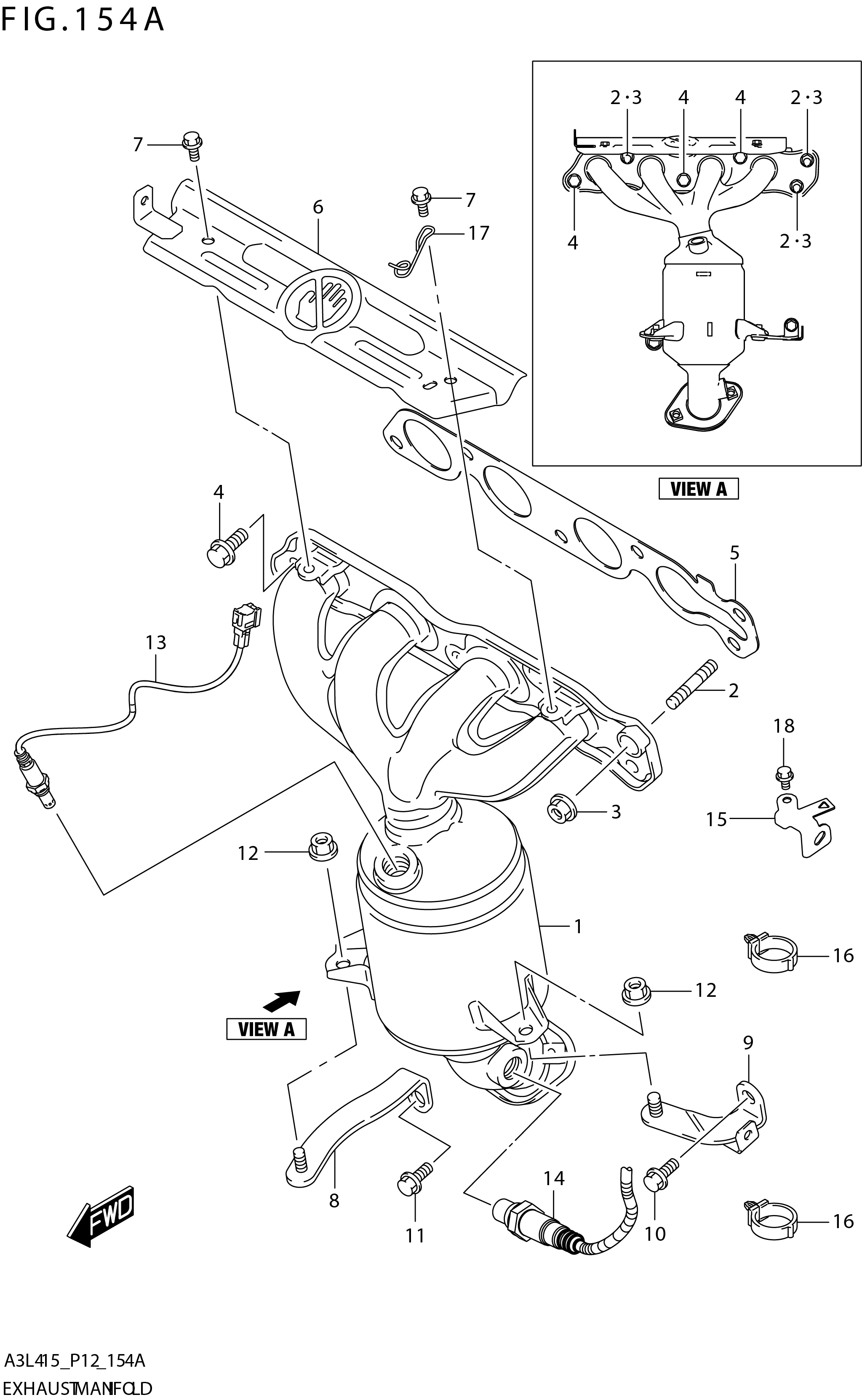 FIG. 154A EXHAUST MANIFOLD (K15B)