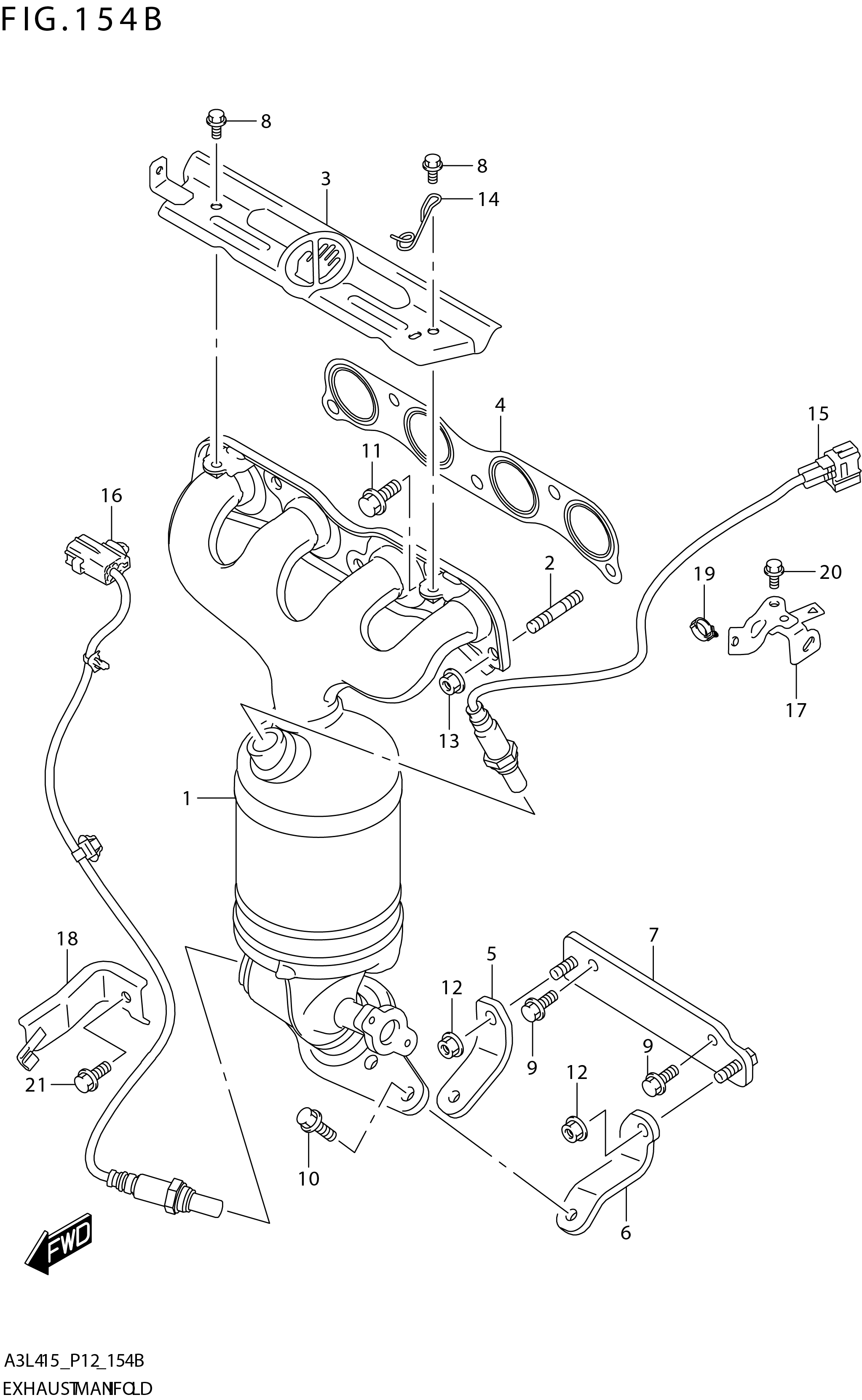 FIG. 154B EXHAUST MANIFOLD (K15C) 