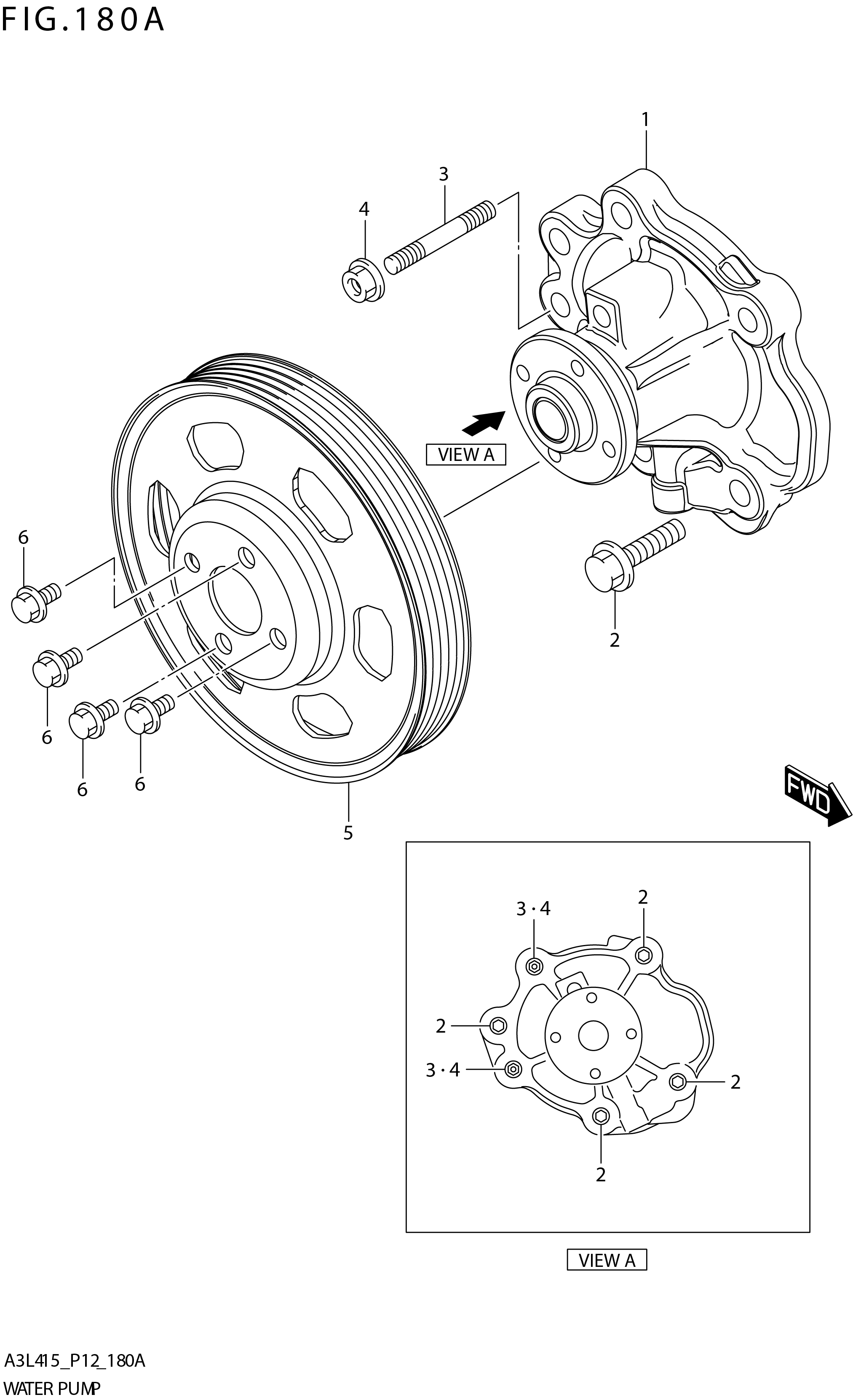 FIG. 180A WATER PUMP (K15B) 