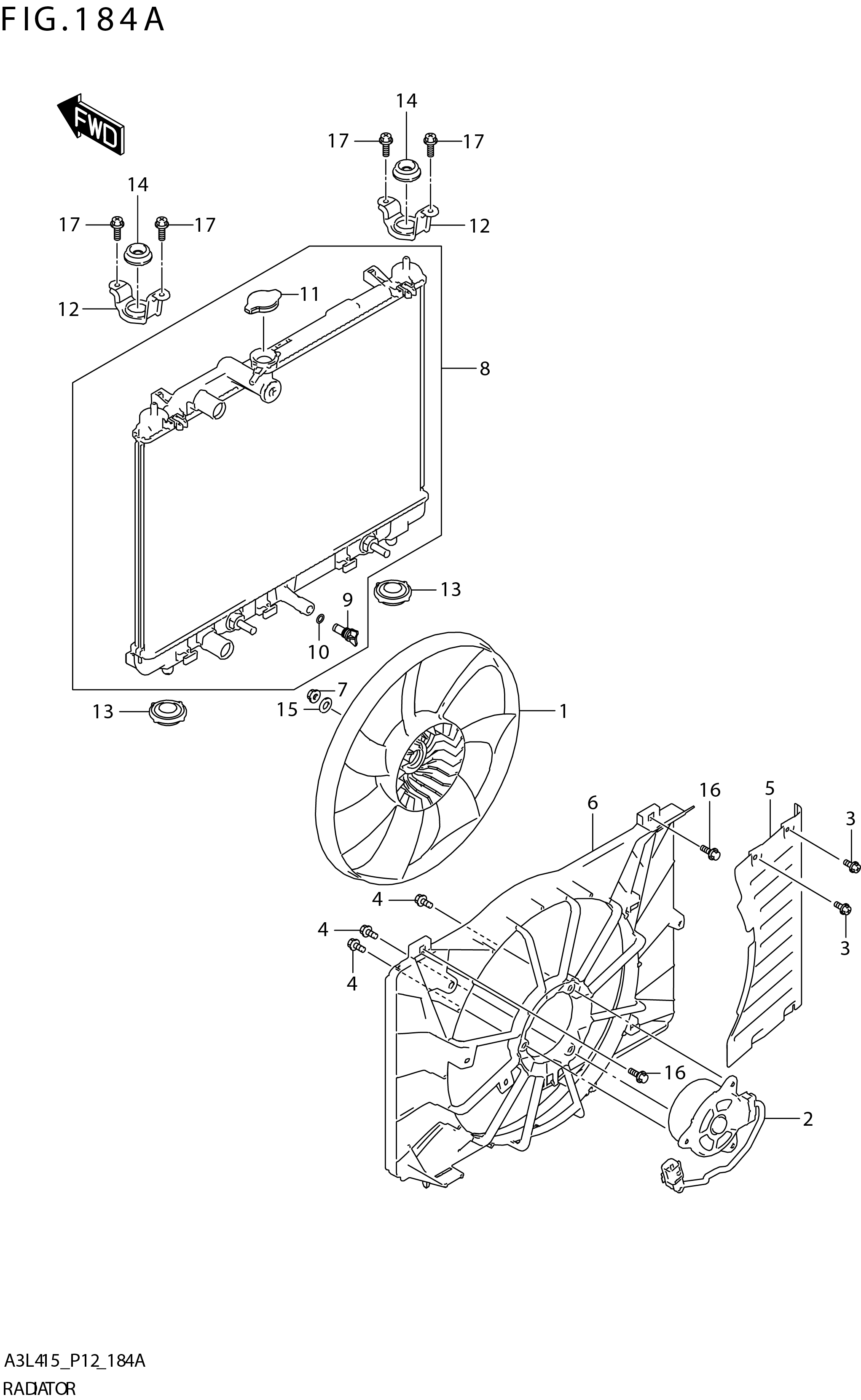 FIG. 184A RADIATOR (K15B:5MT) 